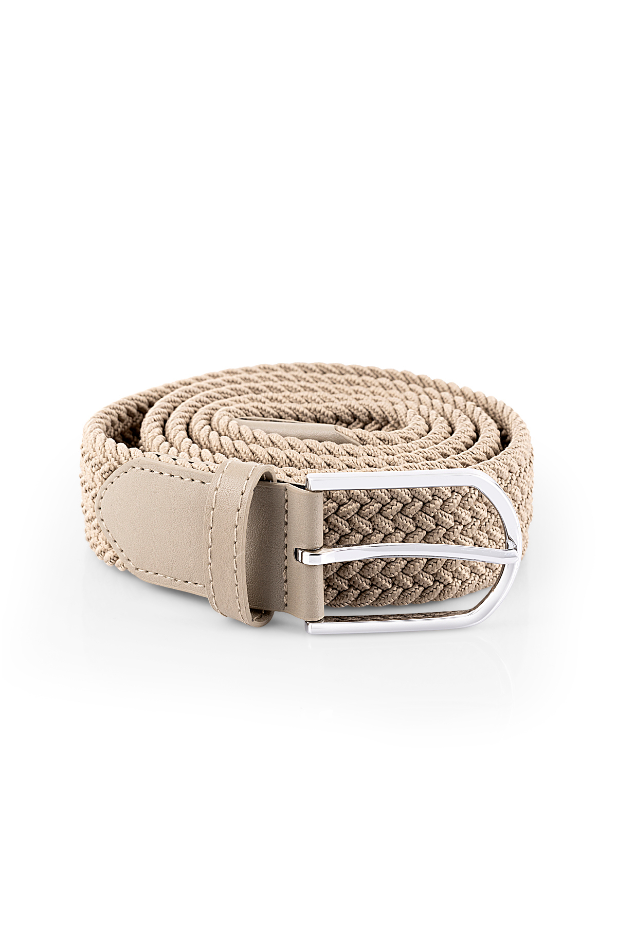 Elastik Esnek Erkek Örgü Kemer Vizon Renk Kmr-04-V Bej Kmr-04-V105