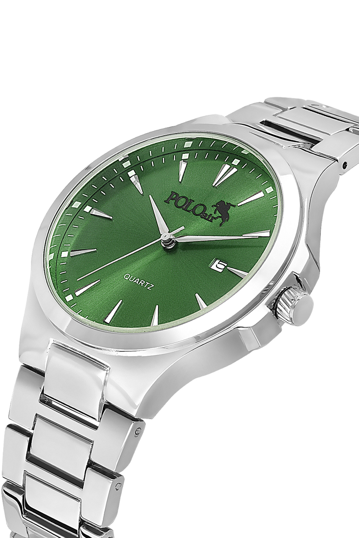 Erkek Kol Saati Cüzdan Kemer Kartlık Anahtarlık Çakmak Kombin Set Yeşil Gümüş Renk Pl-7039E3 Yeşil Pl-7039E3