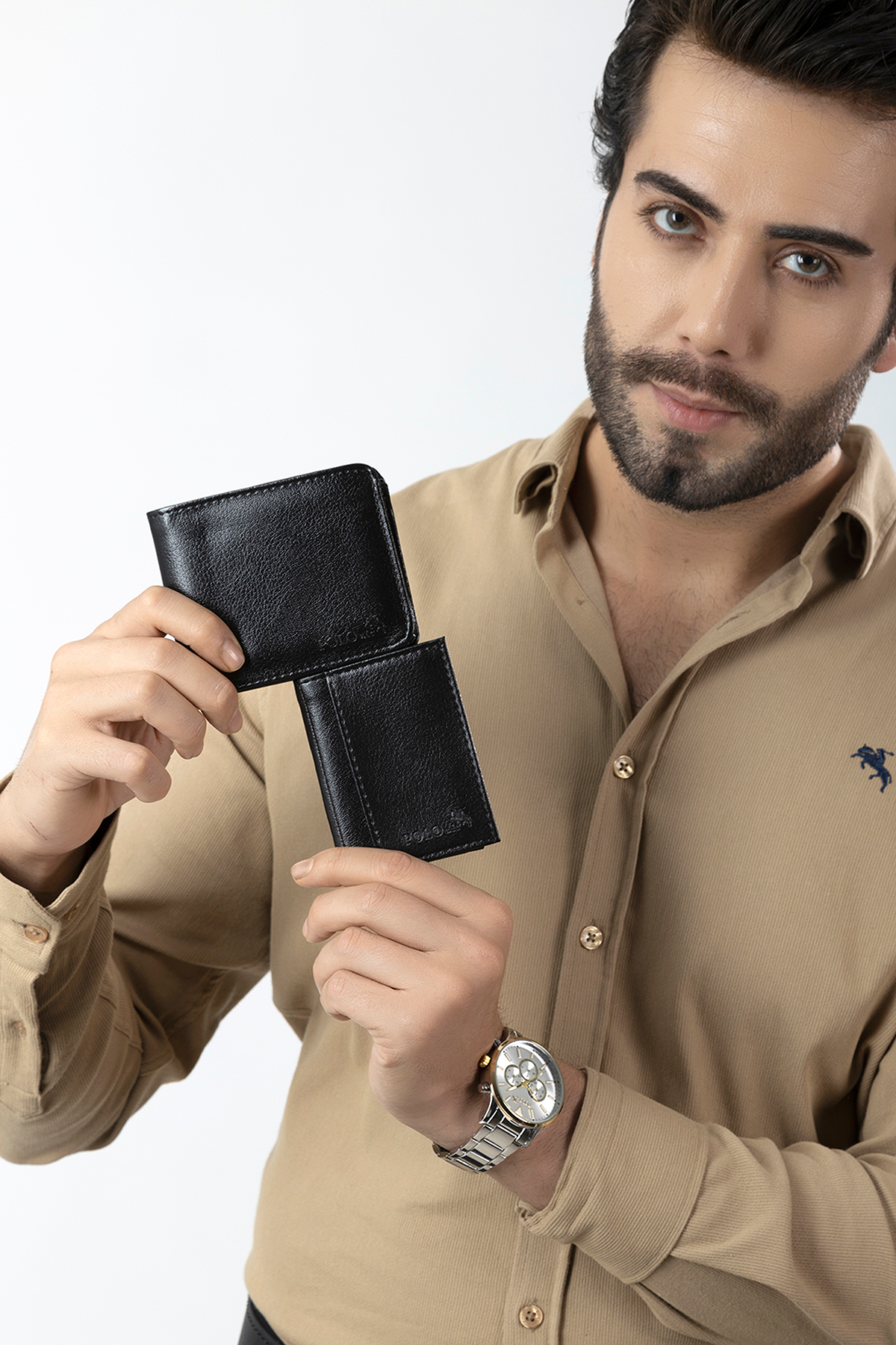 Erkek Kol Saati Cüzdan Kemer Kartlık Anahtarlık Hediyelik Kutusunda Siyah Gümüş Set Pl-7041E3 Gümüş Pl-7041E3