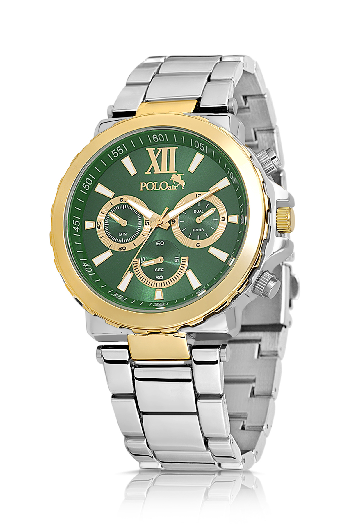 Erkek Kol Saati Cüzdan Kemer Kartlık Hediyelik Kutusunda Gold Yeşil Gümüş Renk Pl-7031E3 Yeşil Pl-7031E3