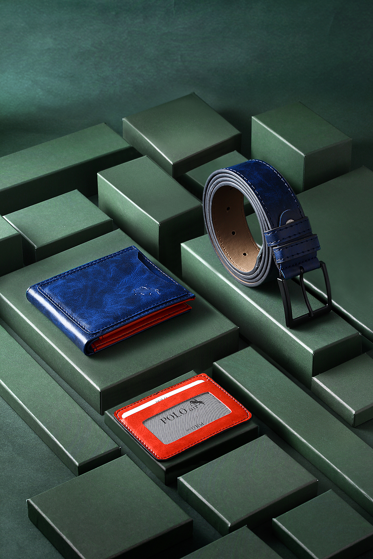 Erkek Kol Saati Cüzdan Kemer Kartlık Hediyelik Kutusunda Gümüş Lacivert Renk Pl-7031E2 Lacivert Pl-7031E2