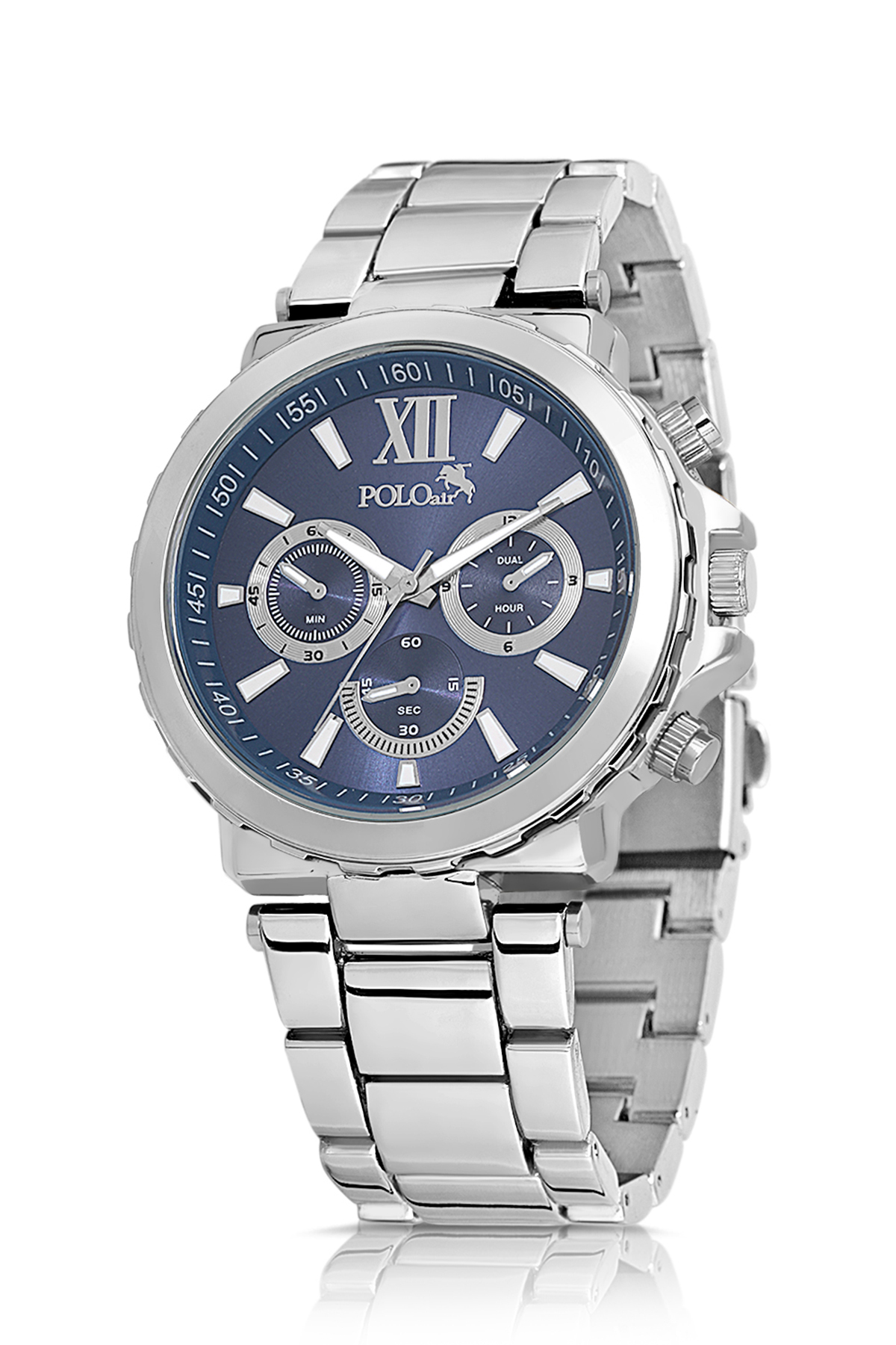 Erkek Kol Saati Cüzdan Kemer Kartlık Hediyelik Kutusunda Gümüş Lacivert Renk Pl-7031E2 Lacivert Pl-7031E2