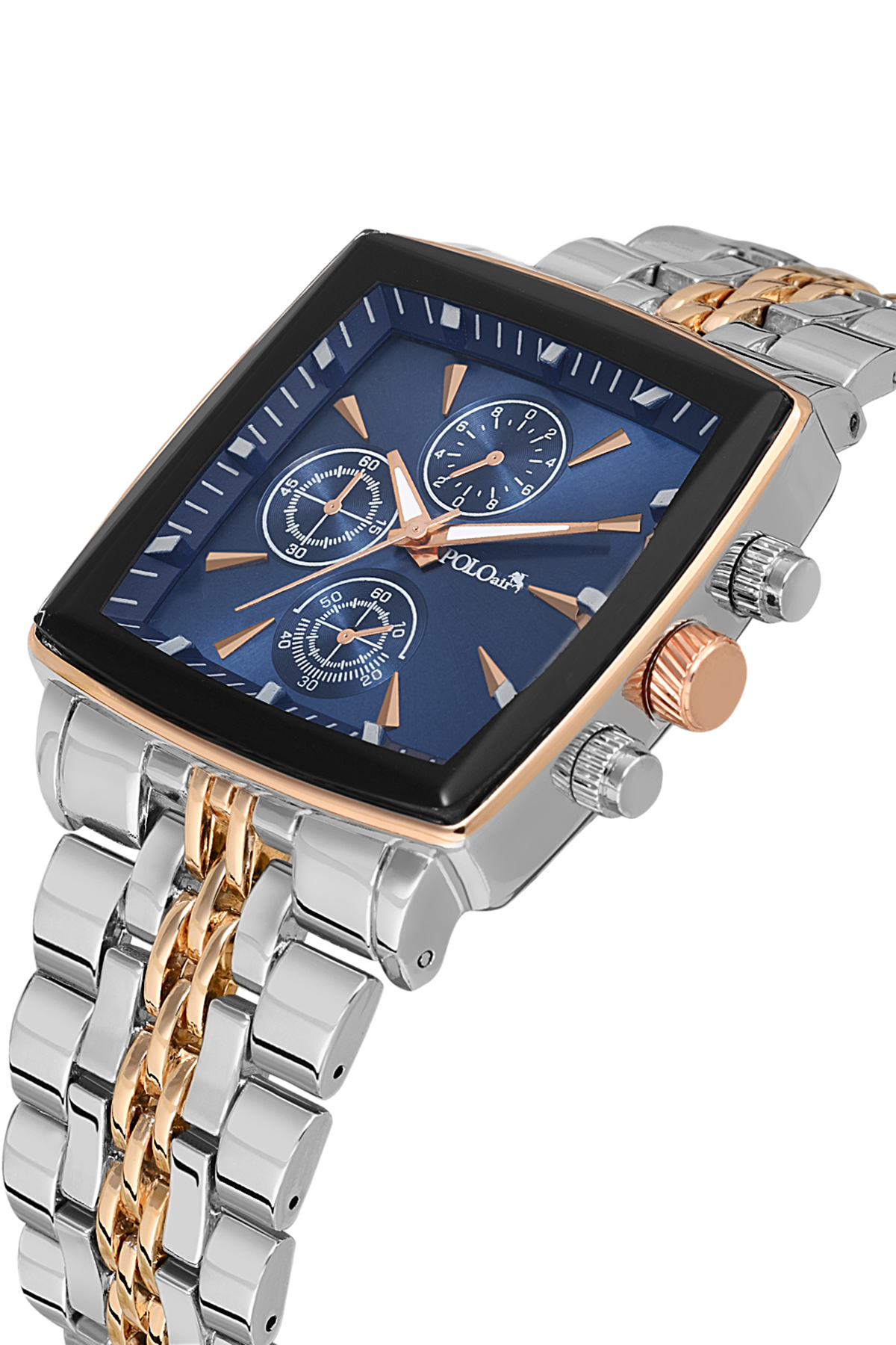Erkek Kol Saati Kemer Cüzdan Kartlık Çakmak Hediyelik Kutusunda Lacivert Set Pl-7045E2 Lacivert-Bakır-Gümüş Pl-7045E2