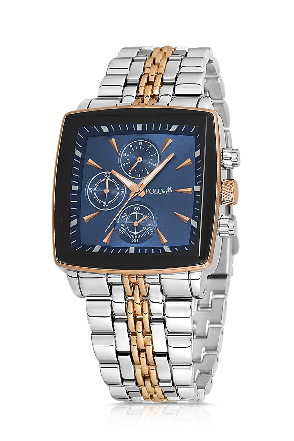 Erkek Kol Saati Kemer Cüzdan Kartlık Çakmak Hediyelik Kutusunda Lacivert Set Pl-7045E2 Lacivert-Bakır-Gümüş Pl-7045E2