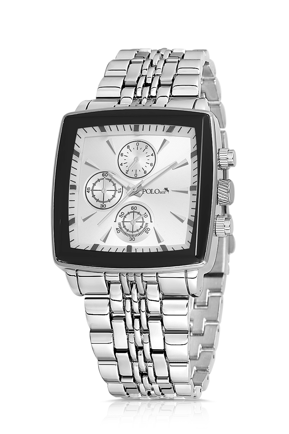 Erkek Kol Saati Kemer Cüzdan Kartlık Çakmak Hediyelik Kutusunda Siyah Gümüş Set Pl-7045E4 Gümüş Pl-7045E4