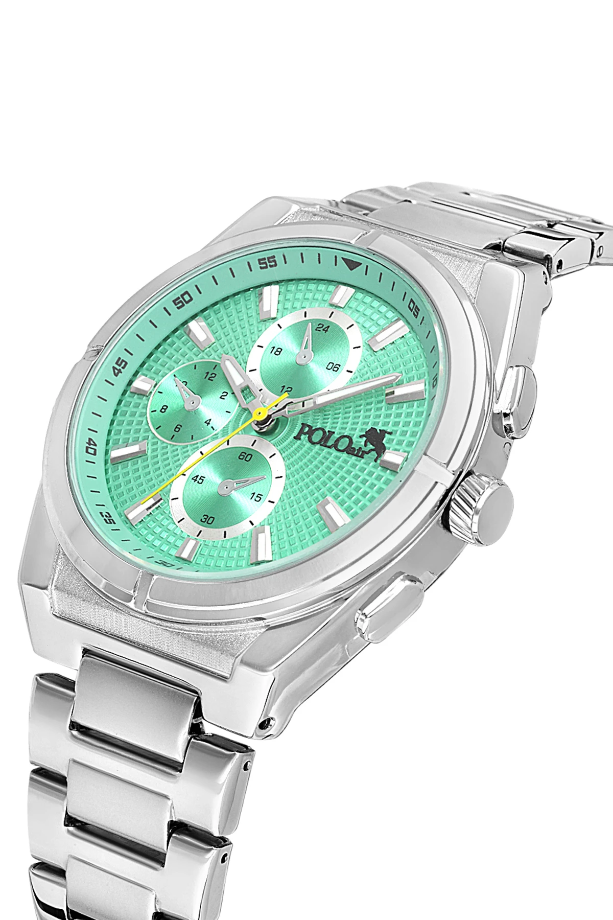 Erkek Kol Saati Kemer Cüzdan Kartlık Hediyelik Kutusunda Su Yeşili Set Pl-7028E3 Gümüş - Su Yeşil Pl-7028E3