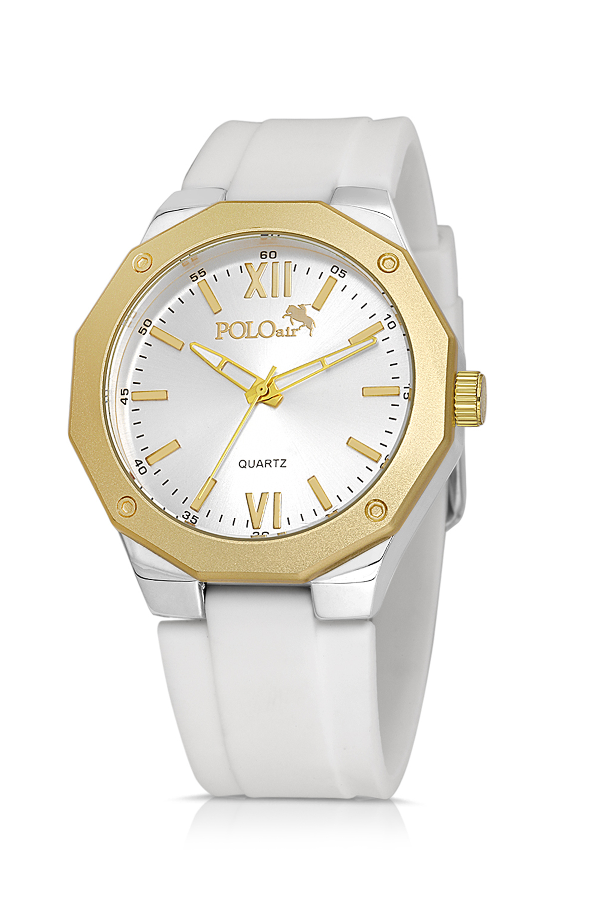 Erkek Kol Saati Kemer Cüzdan Kartlık Parfüm Hediyelik Kutusunda Beyaz Altın Set Pl-7048E5 Altın Pl-7048E5