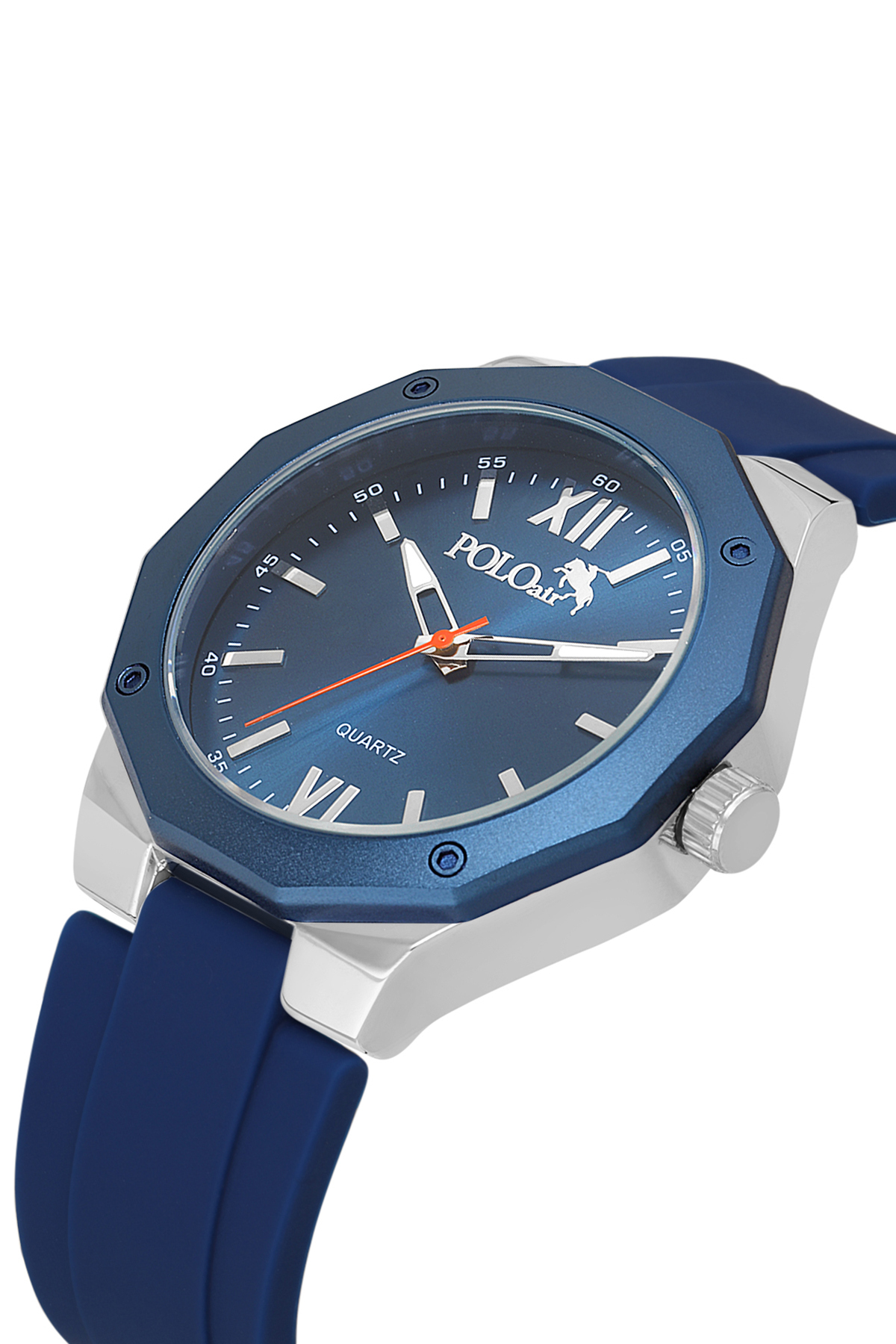 Erkek Kol Saati Kemer Cüzdan Kartlık Parfüm Hediyelik Kutusunda Gümüş Lacivert Set Pl-7048E2 Lacivert Pl-7048E2