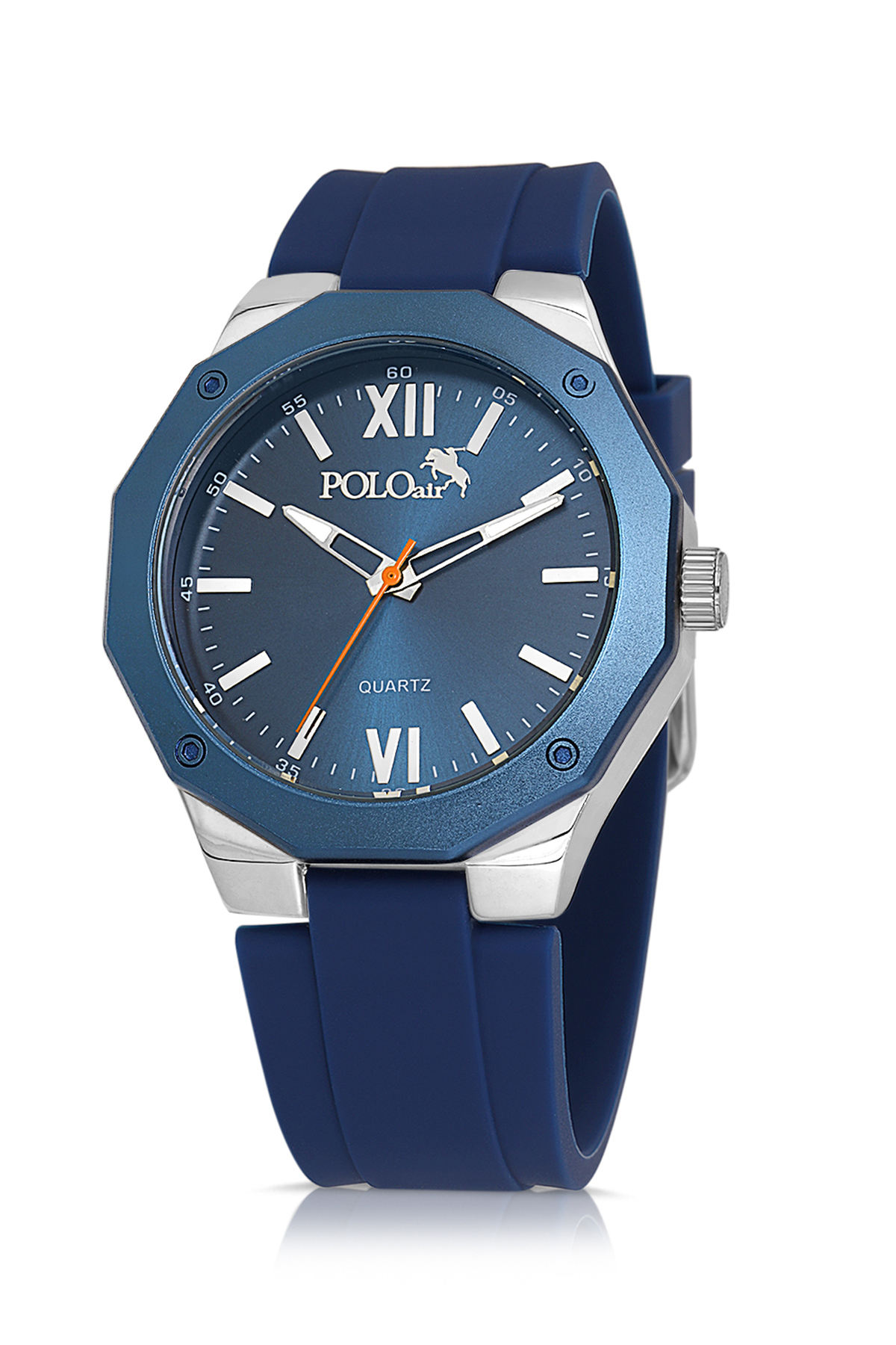 Erkek Kol Saati Kemer Cüzdan Kartlık Parfüm Hediyelik Kutusunda Gümüş Lacivert Set Pl-7048E2 Lacivert Pl-7048E2