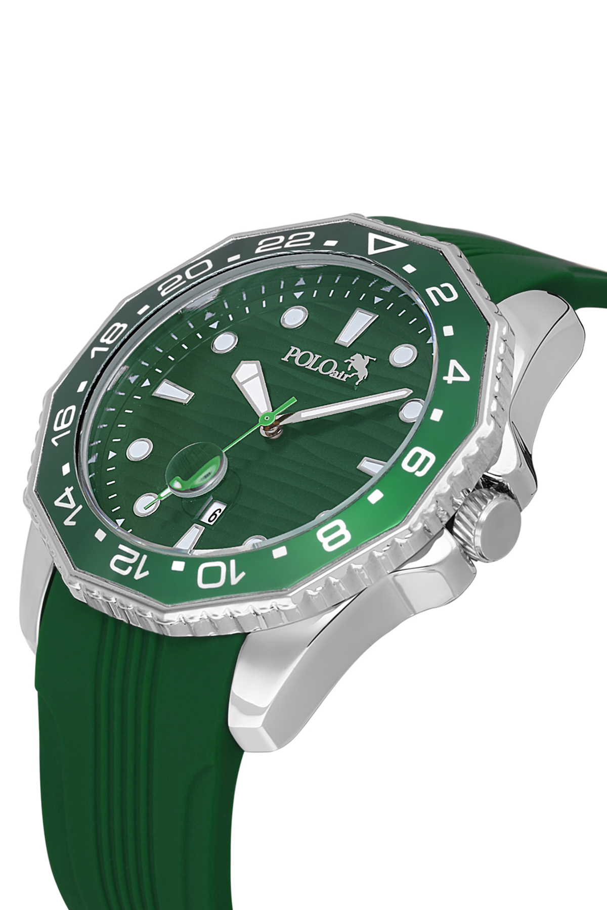 Erkek Kol Saati Kemer Cüzdan Kartlık Parfüm Hediyelik Kutusunda Gümüş Yeşil Set Pl-7049E3 Yeşil Pl-7049E3