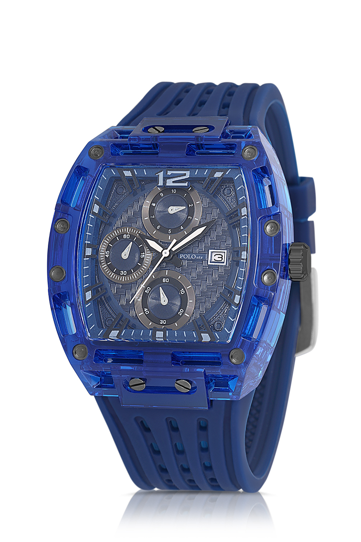 Erkek Kol Saati Kemer Cüzdan Kartlık Parfüm Hediyelik Kutusunda Lacivert Renk Pl-7051E2 Lacivert Pl-7051E2