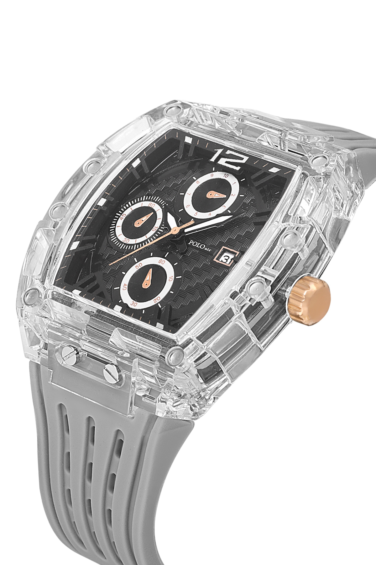 Erkek Kol Saati Kemer Cüzdan Kartlık Parfüm Hediyelik Kutusunda Siyah Gri Renk Pl-7051E4 Gri Pl-7051E4