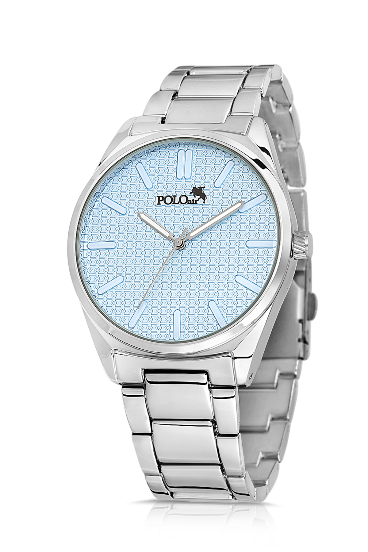 Erkek Kol Saati Kemer Mıknatıslı Cüzdan Çakmak Seti Gümüş Mavi Renk Pl-7063E4 Mavi Pl-7063E4