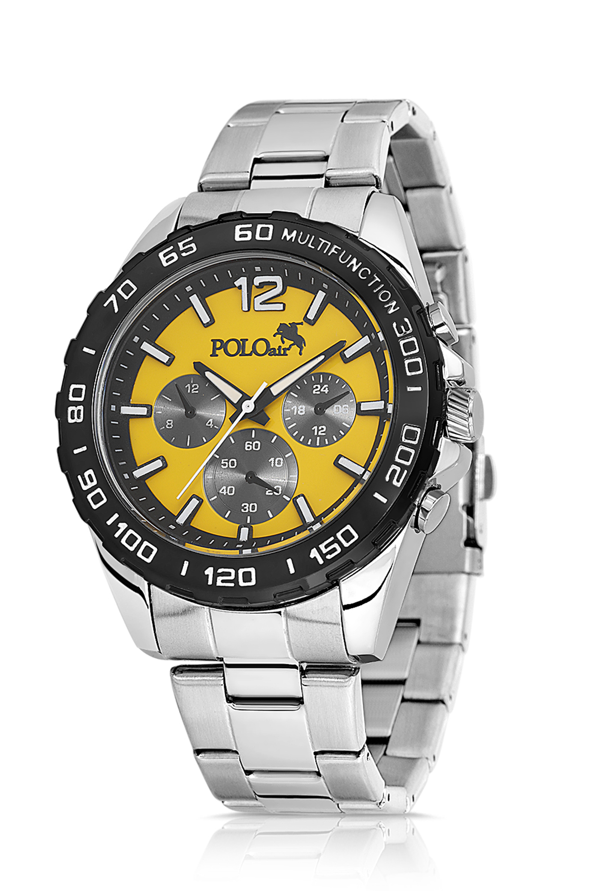 Erkek Kol Saati Otomatik Mekanizmalı Cüzdan Kemer Parfüm Taba Set Gümüş Sarı Renk Pl-7068E5 Sarı Pl-7068E5