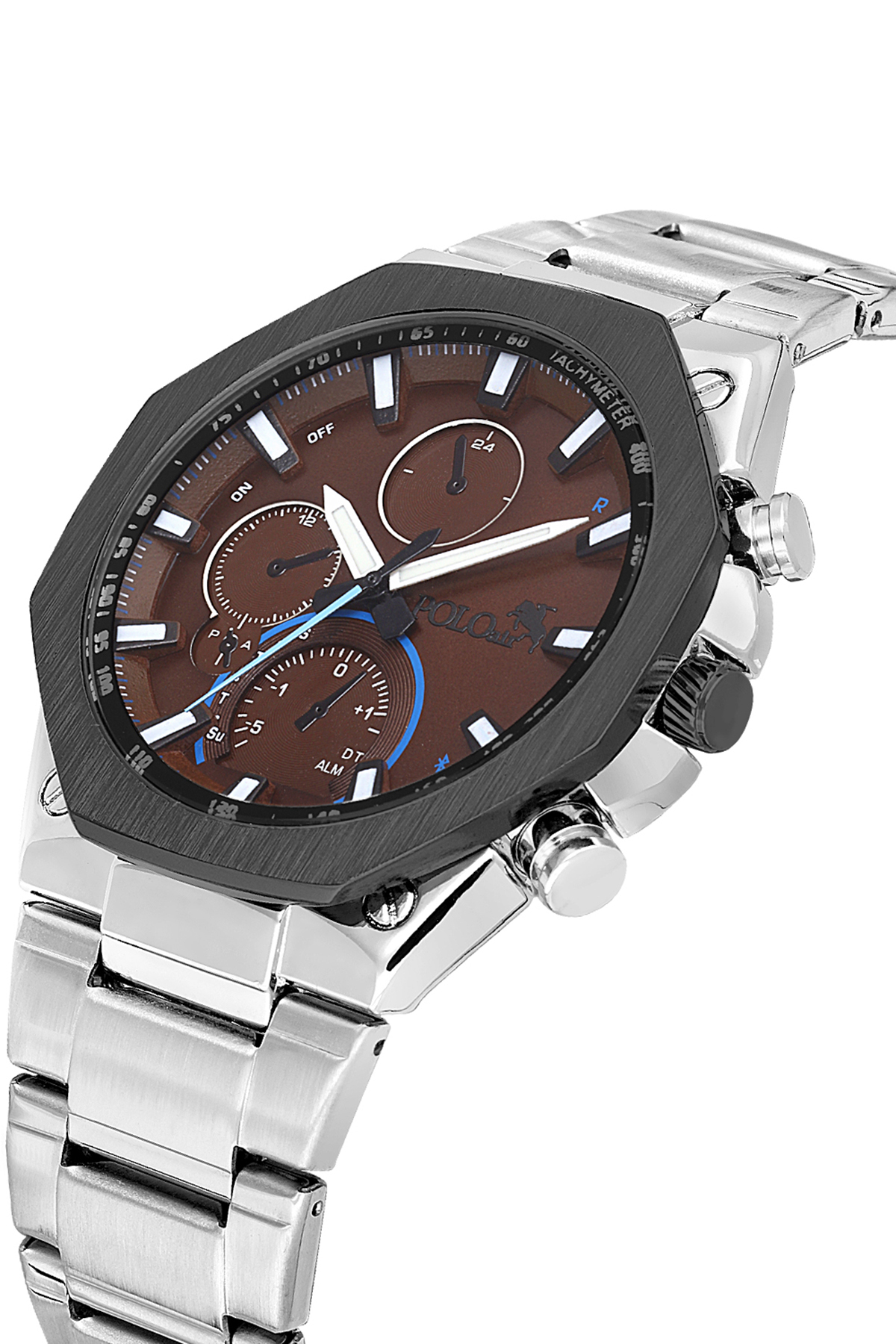 Erkek Kol Saati Parfüm Gözlük Kartlık Anahtarlık Hediyelik Kutusunda Gümüş Kahverengi Renk Pl-7067E5 Kahverengi Pl-7067E5