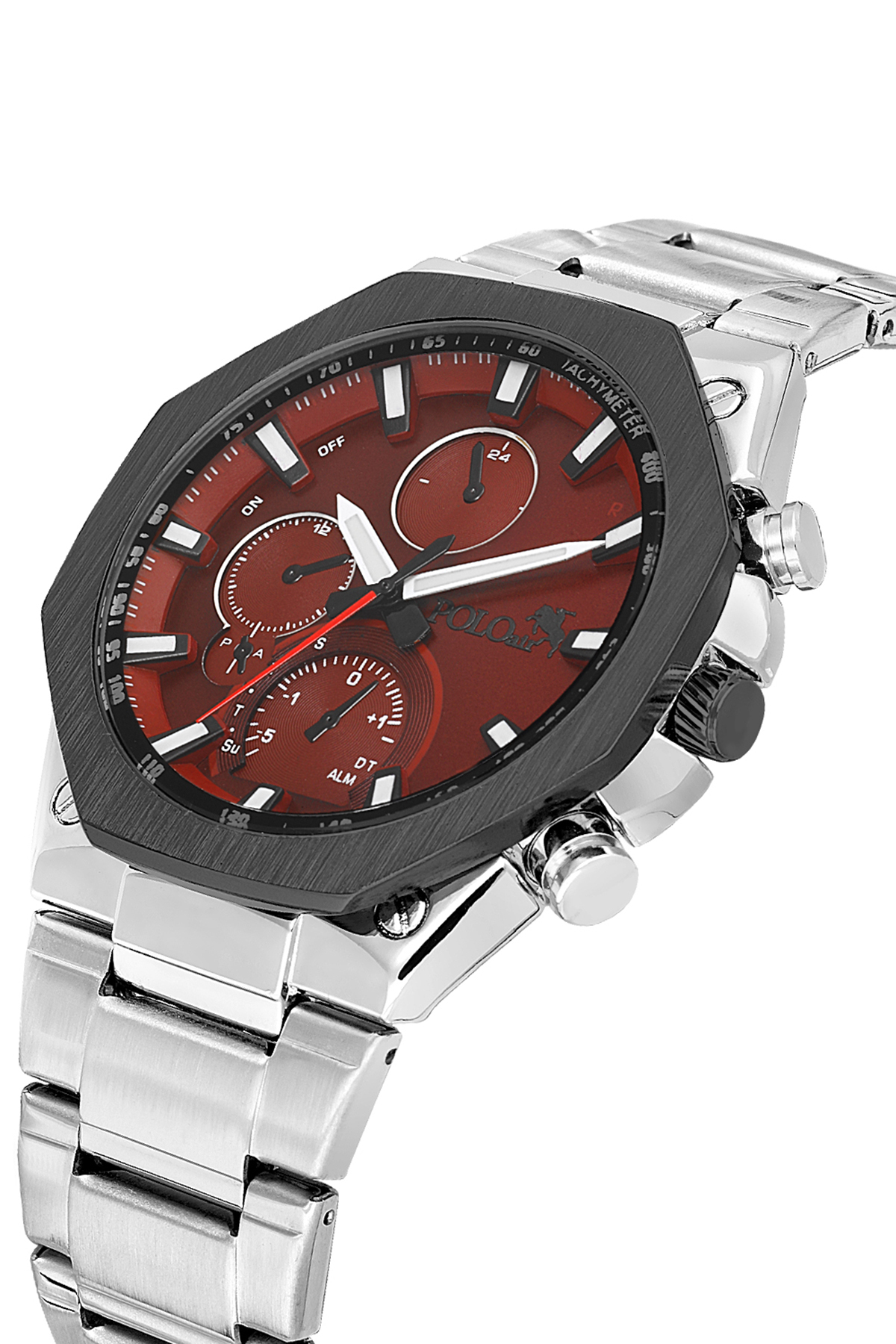 Erkek Kol Saati Parfüm Gözlük Kartlık Anahtarlık Hediyelik Kutusunda Gümüş Kırmızı Renk Pl-7067E6 Kırmızı Pl-7067E6