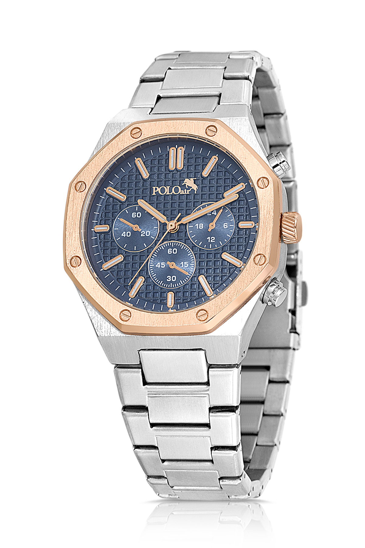 Erkek Kol Saati Parfüm Gözlük Kartlık Anahtarlık Hediyelik Kutusunda Lacivert Bakır Renk Pl-7052E5 Çok Renkli Pl-7052E5