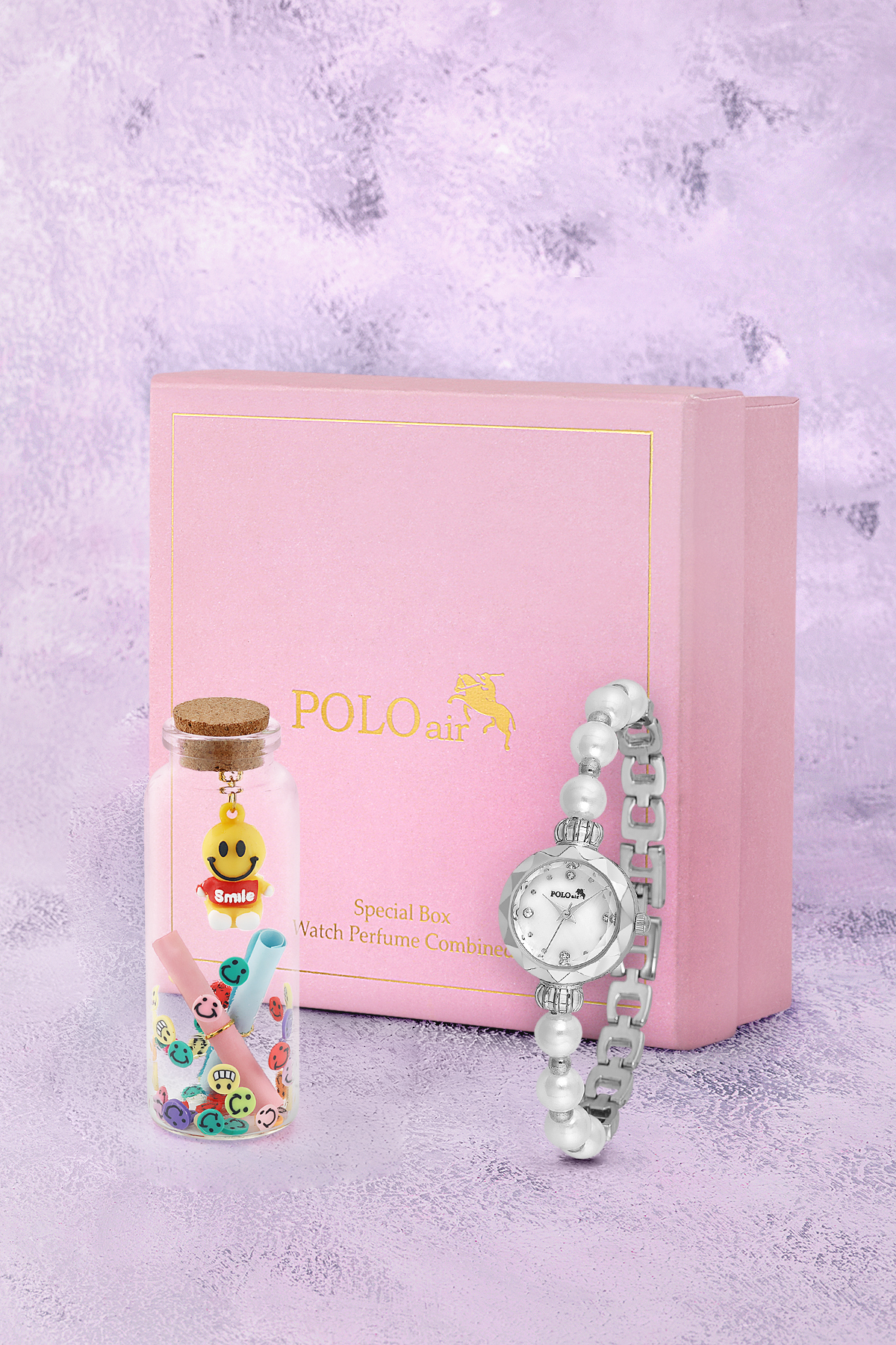 Kadın Kol Saati Smile Figür Mantar Tıpalı Özel Notlu Cam Dilek Şişe Seti Gümüş Beyaz Renk St-2181S2 Gümüş St-2181S2