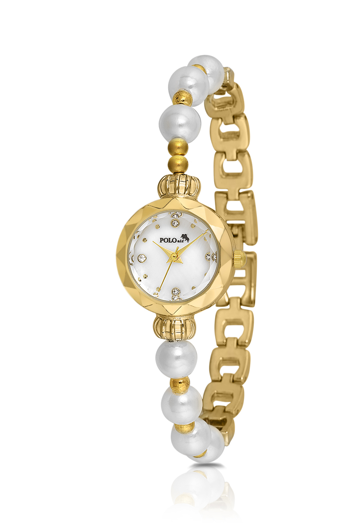 Kadın Kol Saati Smile Figürlü Mantar Tıpalı Özel Notlu Cam Dilek Şişe Seti Gold Beyaz Renk St-2181S1 Altın St-2181S1