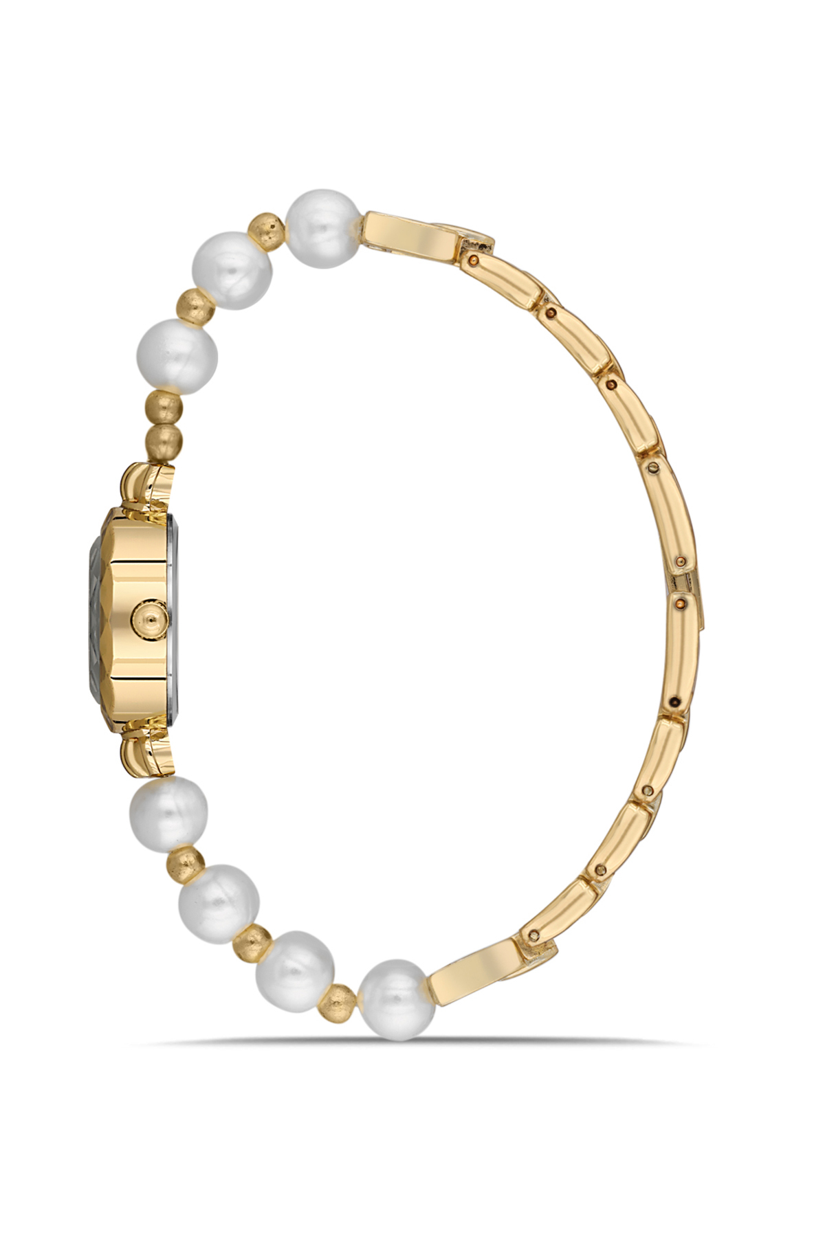 Kadın Kol Saati Smile Figürlü Mantar Tıpalı Özel Notlu Cam Dilek Şişe Seti Gold Beyaz Renk St-2181S1 Altın St-2181S1