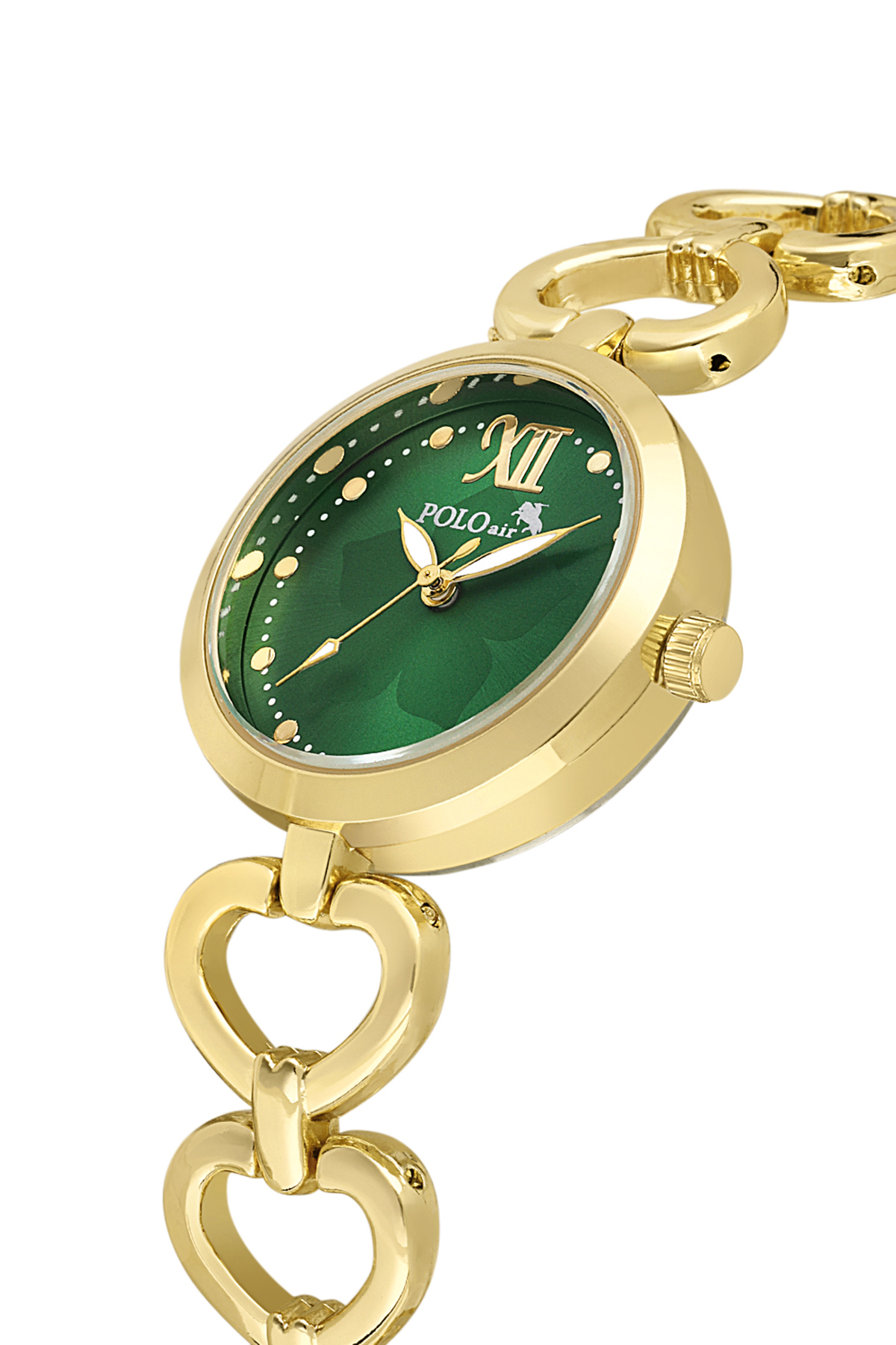 Kalp Detaylı Kadın Kol Saati Smile Figürlü Özel Notlu Cam Dilek Şişe Seti Gold Yeşil Renk St-2187S1 Altın St-2187S1