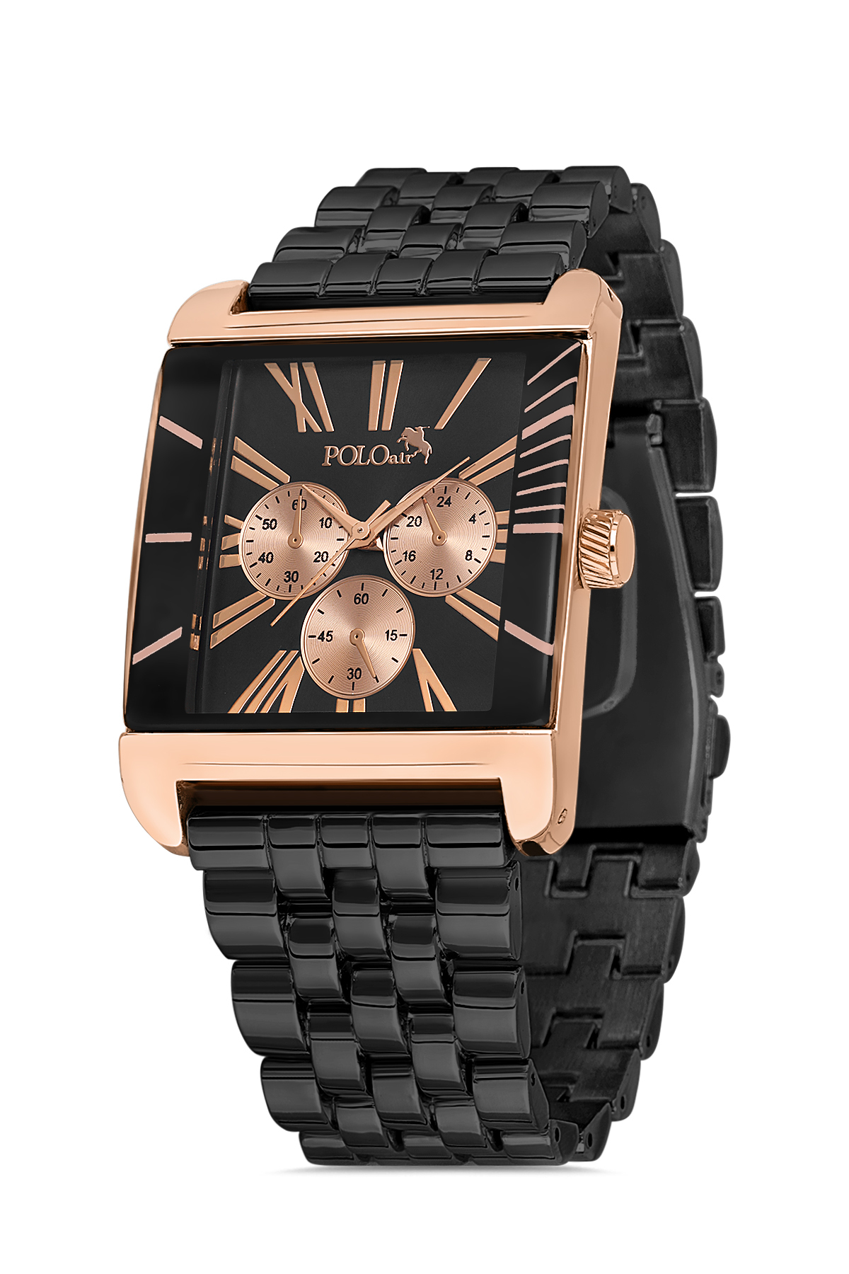 Kare Kasa Klasik Erkek Kol Saati Siyah Bakır Renk Pl-7072E4X Çok Renkli Pl-7072E4X