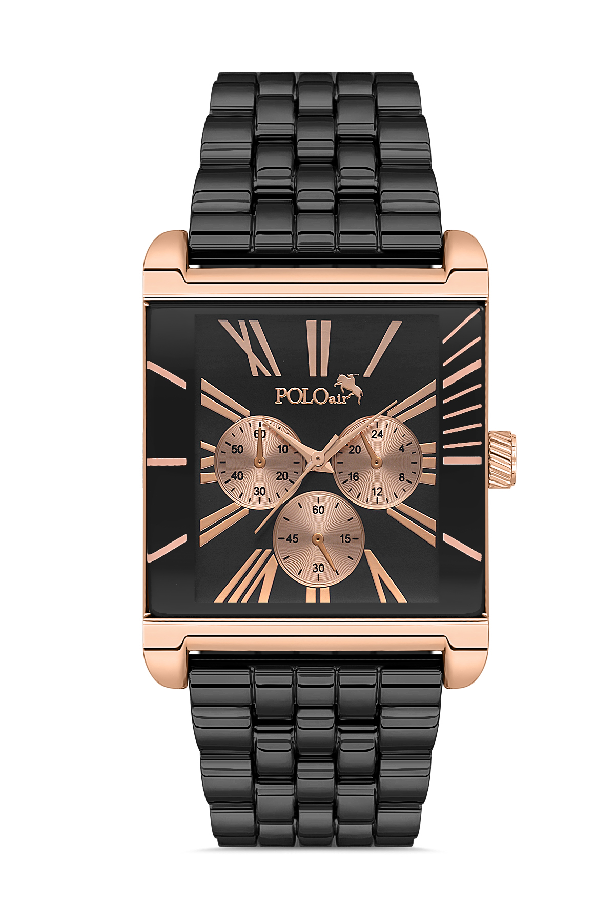 Kare Kasa Klasik Erkek Kol Saati Siyah Bakır Renk Pl-7072E4X Çok Renkli Pl-7072E4X