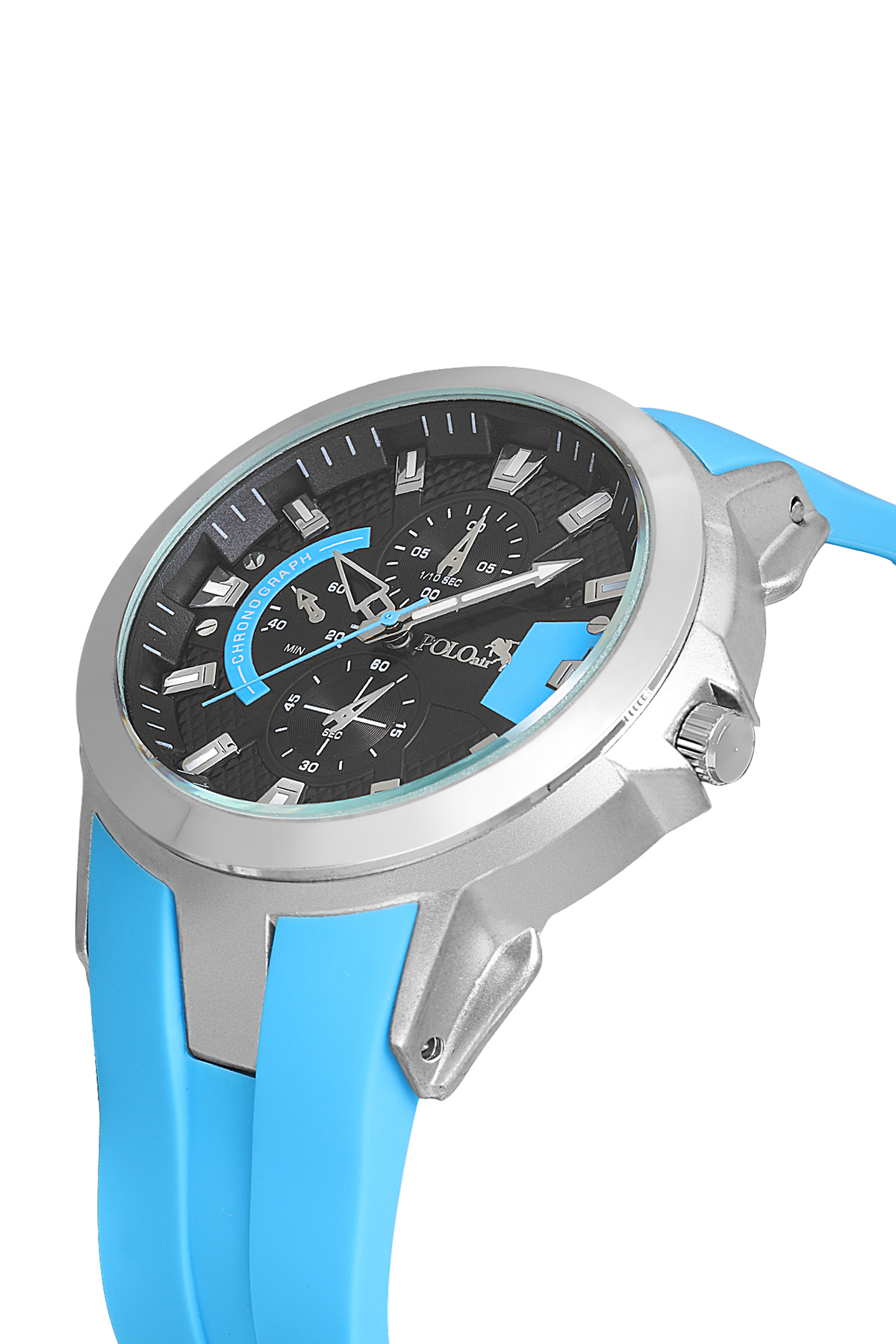 Kauçuk Kordon Erkek Kol Saati Ve Parfüm Hediyelik Kutusunda Set Gümüş Mavi Siyah Renk St-5001E2 Mavi St-5001E2