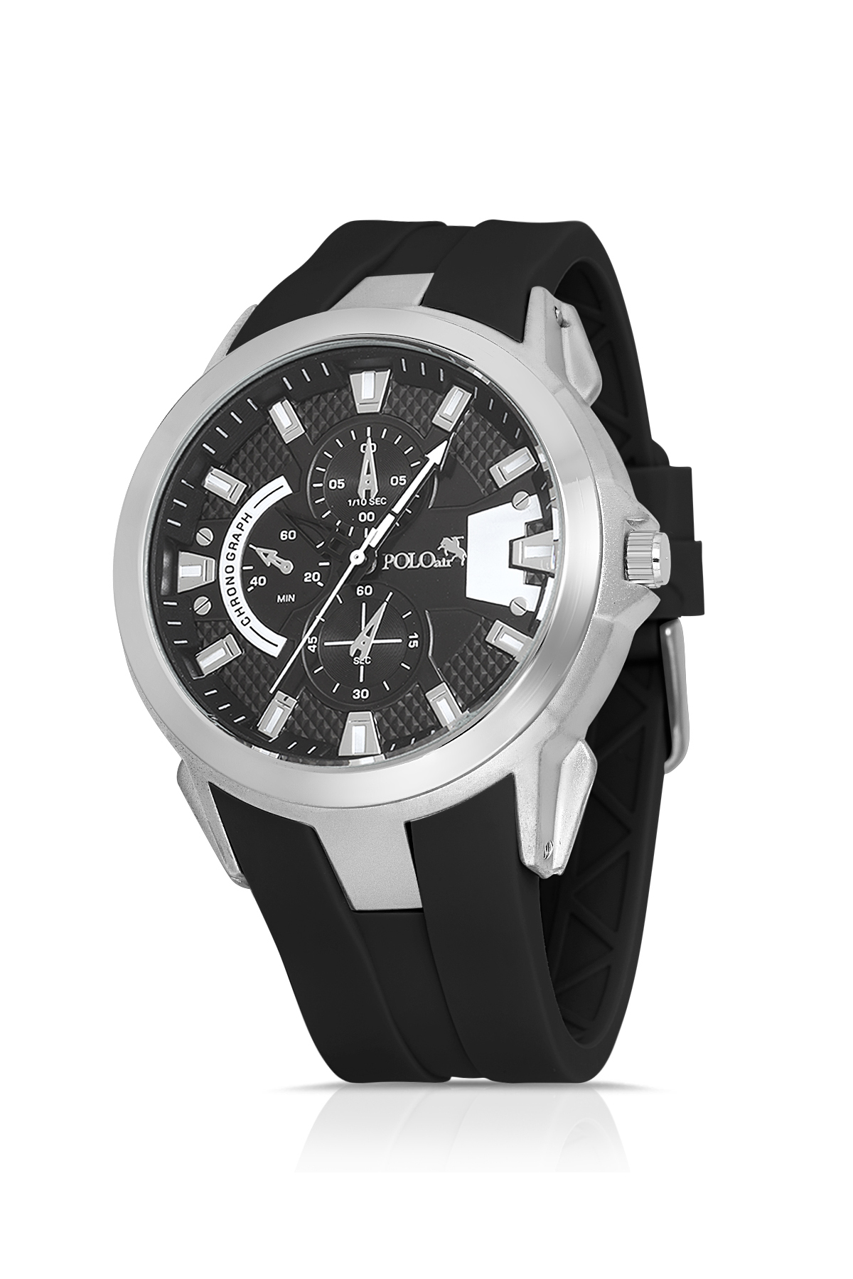 Kauçuk Kordon Erkek Kol Saati Ve Parfüm Hediyelik Kutusunda Set Siyah Gümüş Renk St-5001E4 Gümüş St-5001E4