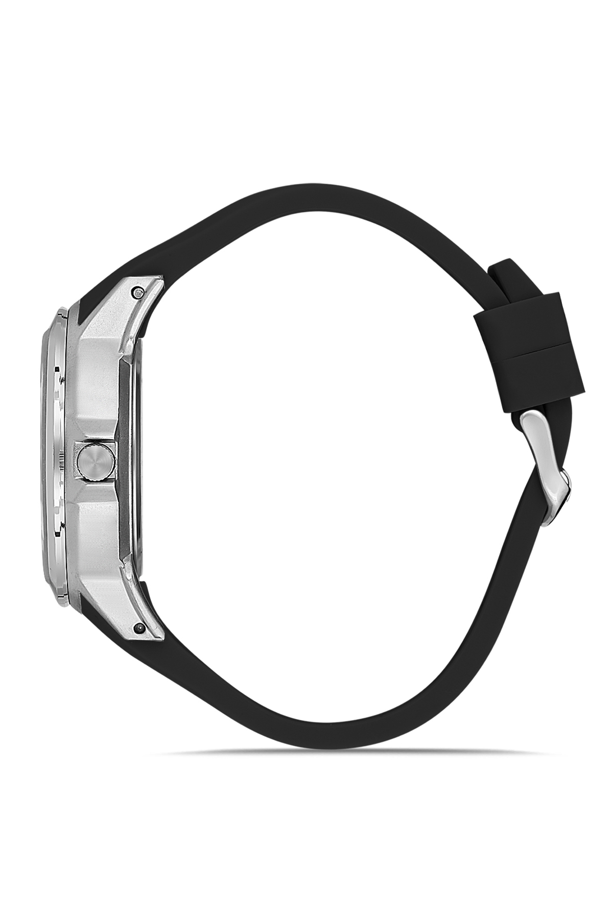 Kauçuk Kordon Erkek Kol Saati Ve Parfüm Hediyelik Kutusunda Set Siyah Gümüş Renk St-5001E4 Gümüş St-5001E4