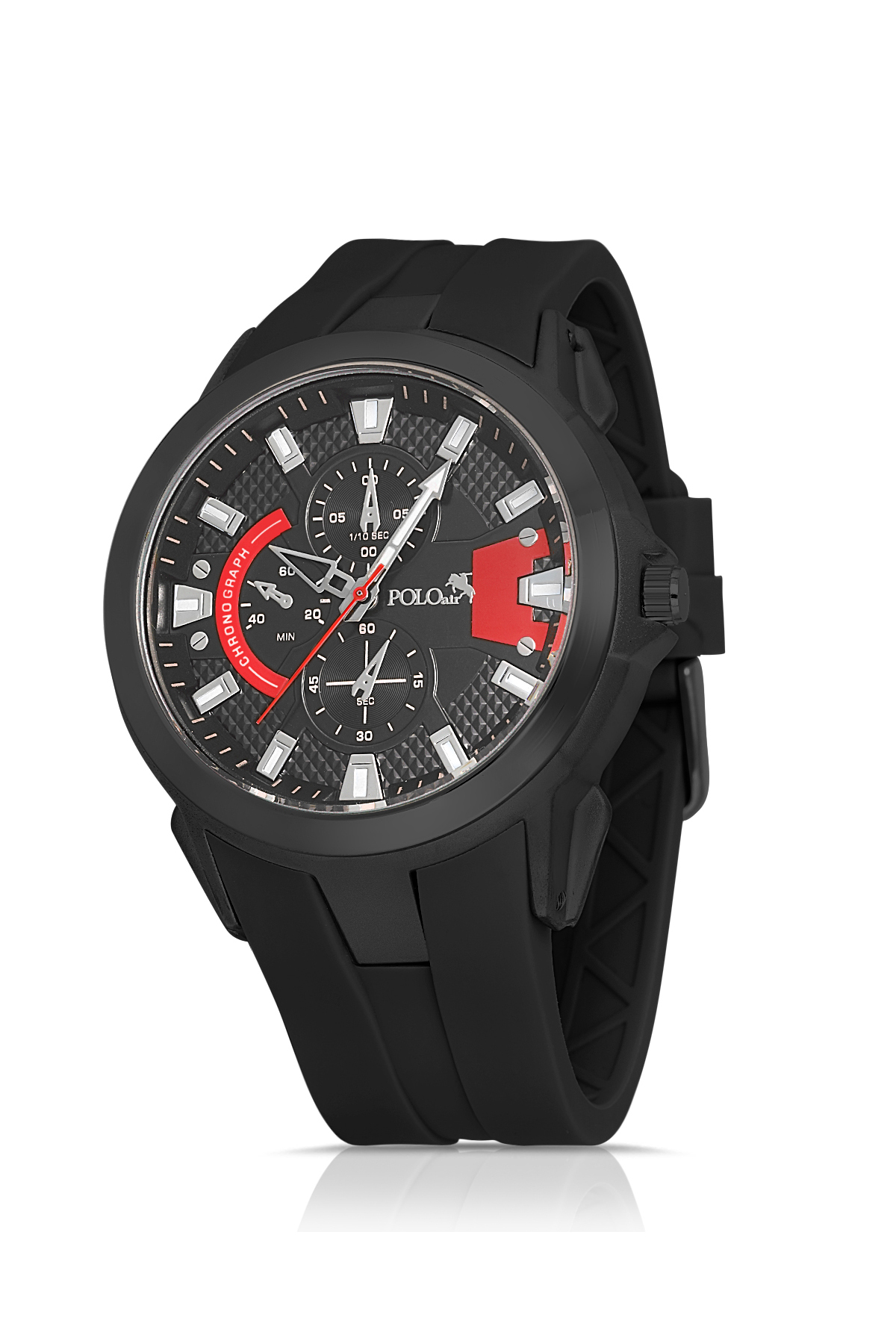 Kauçuk Kordon Erkek Kol Saati Ve Parfüm Hediyelik Kutusunda Set Siyah Kırmızı Renk St-5001E1 Siyah St-5001E1