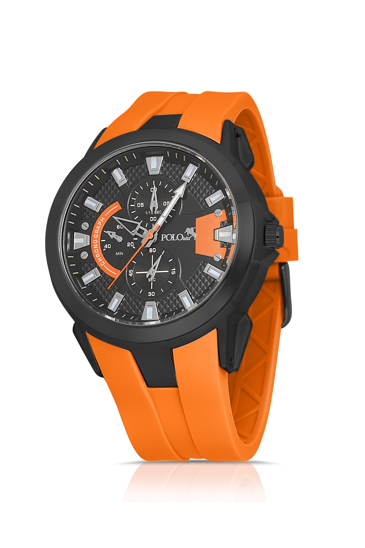 Kauçuk Kordon Erkek Kol Saati Ve Parfüm Hediyelik Kutusunda Set Turuncu Siyah Renk St-5001E7 Turuncu St-5001E7