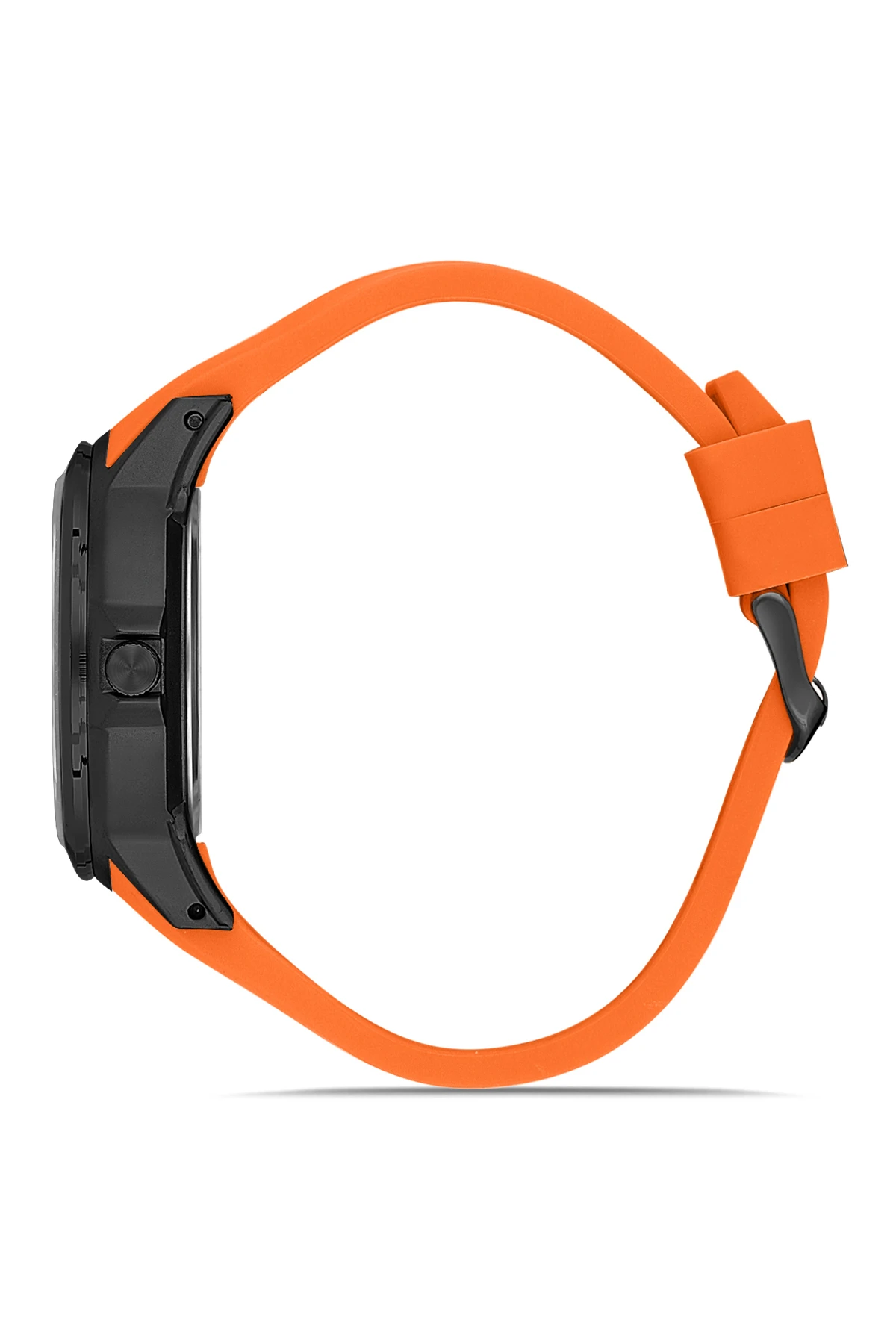 Kauçuk Kordon Erkek Kol Saati Ve Parfüm Hediyelik Kutusunda Set Turuncu Siyah Renk St-5001E7 Turuncu St-5001E7