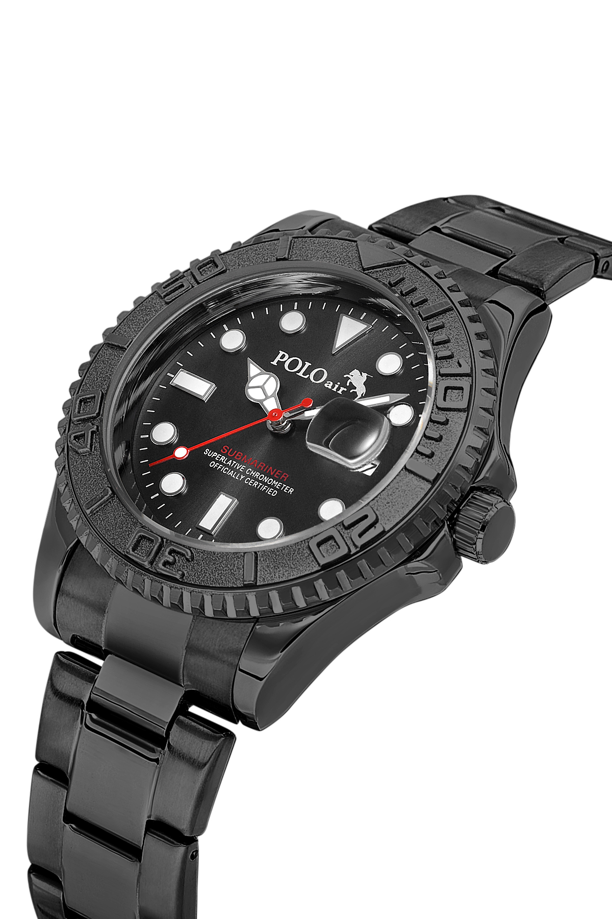 Mercek Takvimli Döner Çerçeve Erkek Kol Saati Siyah Renk Pl-7075E1X Siyah Pl-7075E1X