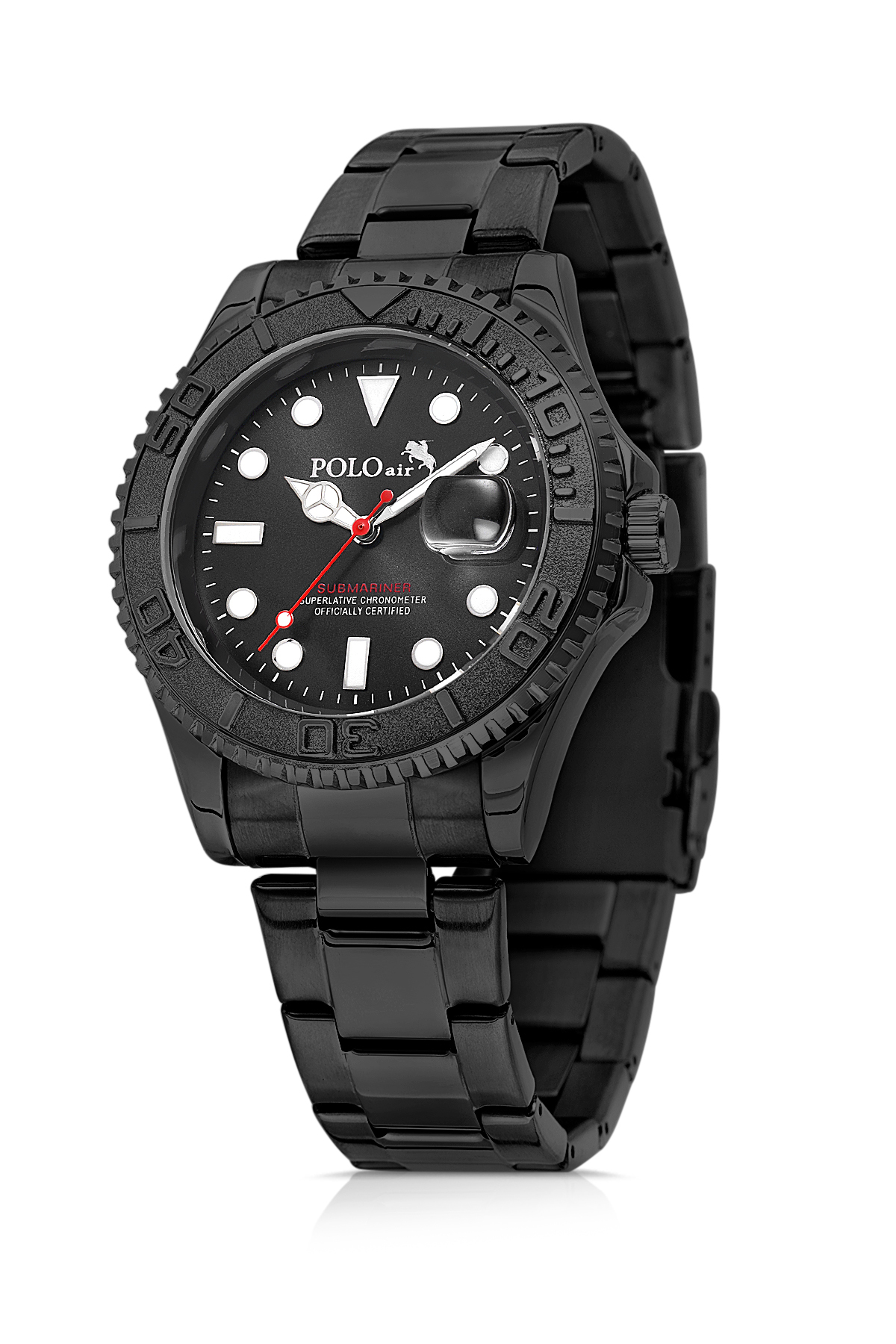 Mercek Takvimli Döner Çerçeve Erkek Kol Saati Siyah Renk Pl-7075E1X Siyah Pl-7075E1X