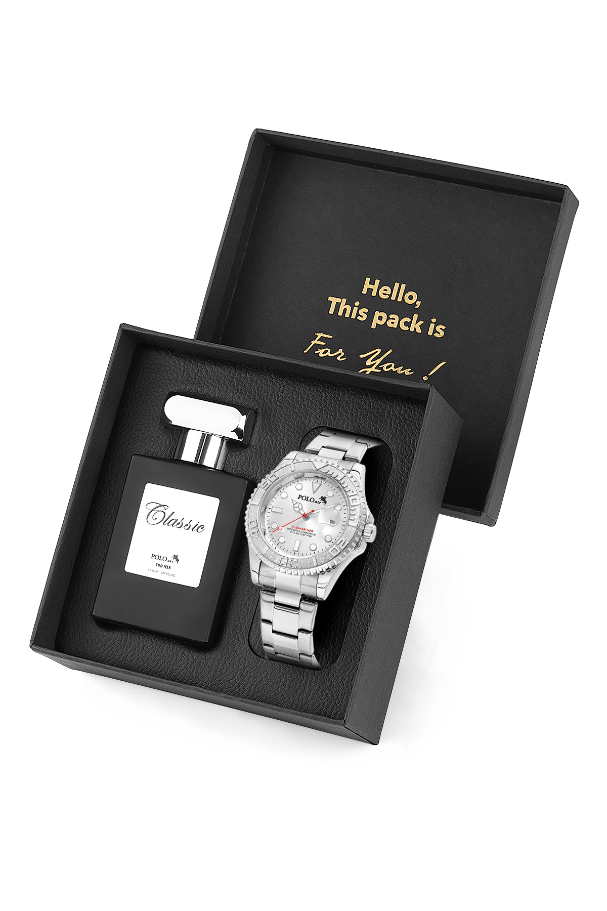 Mercek Takvimli Döner Çerçeve Erkek Kol Saati Ve 55 Ml Parfüm Seti Gümüş Renk St-5015E5 Gümüş St-5015E5