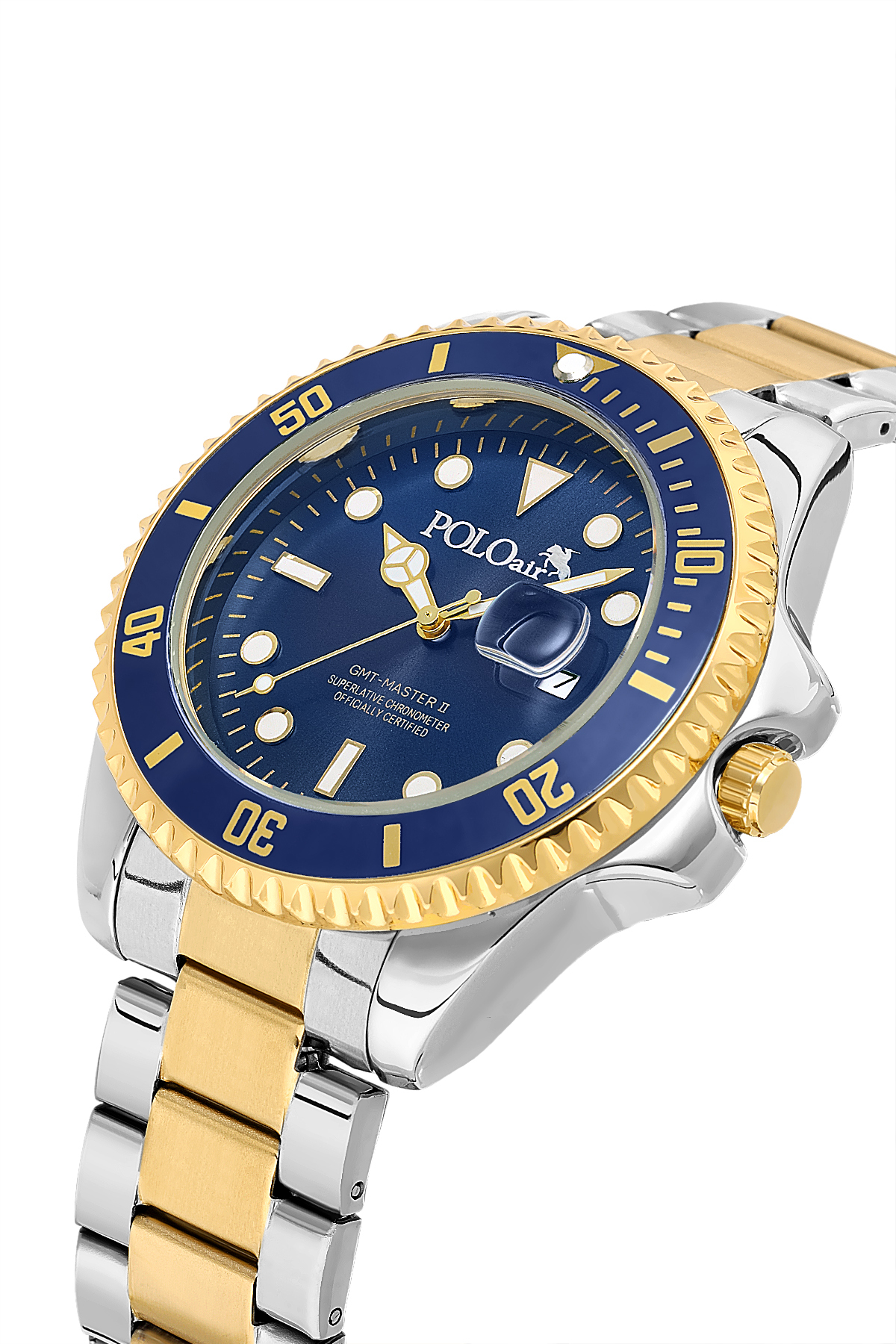 Mercek Takvimli Erkek Kol Saati Gold Gümüş Lacivert Renk Pl-7073E9X Lacivert-Gümüş-Gold Pl-7073E9X