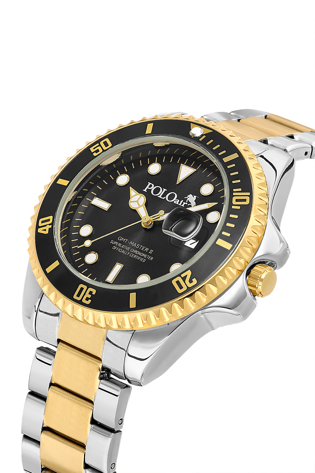 Mercek Takvimli Erkek Kol Saati Gold Gümüş Siyah Renk Pl-7073E11X Altın Pl-7073E11X