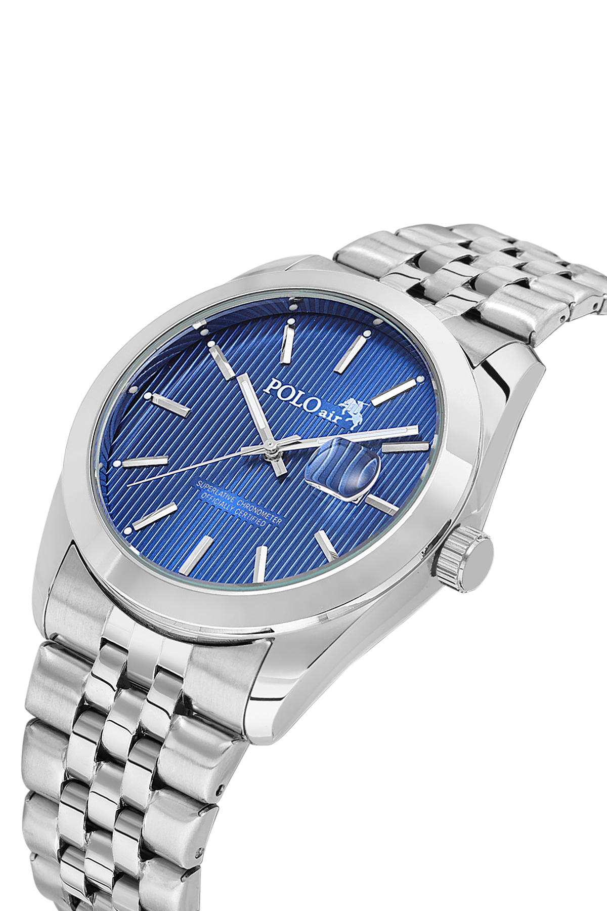 Mercek Takvimli Erkek Kol Saati Gümüş Lacivert Renk Pl-7074E2X Lacivert Pl-7074E2X