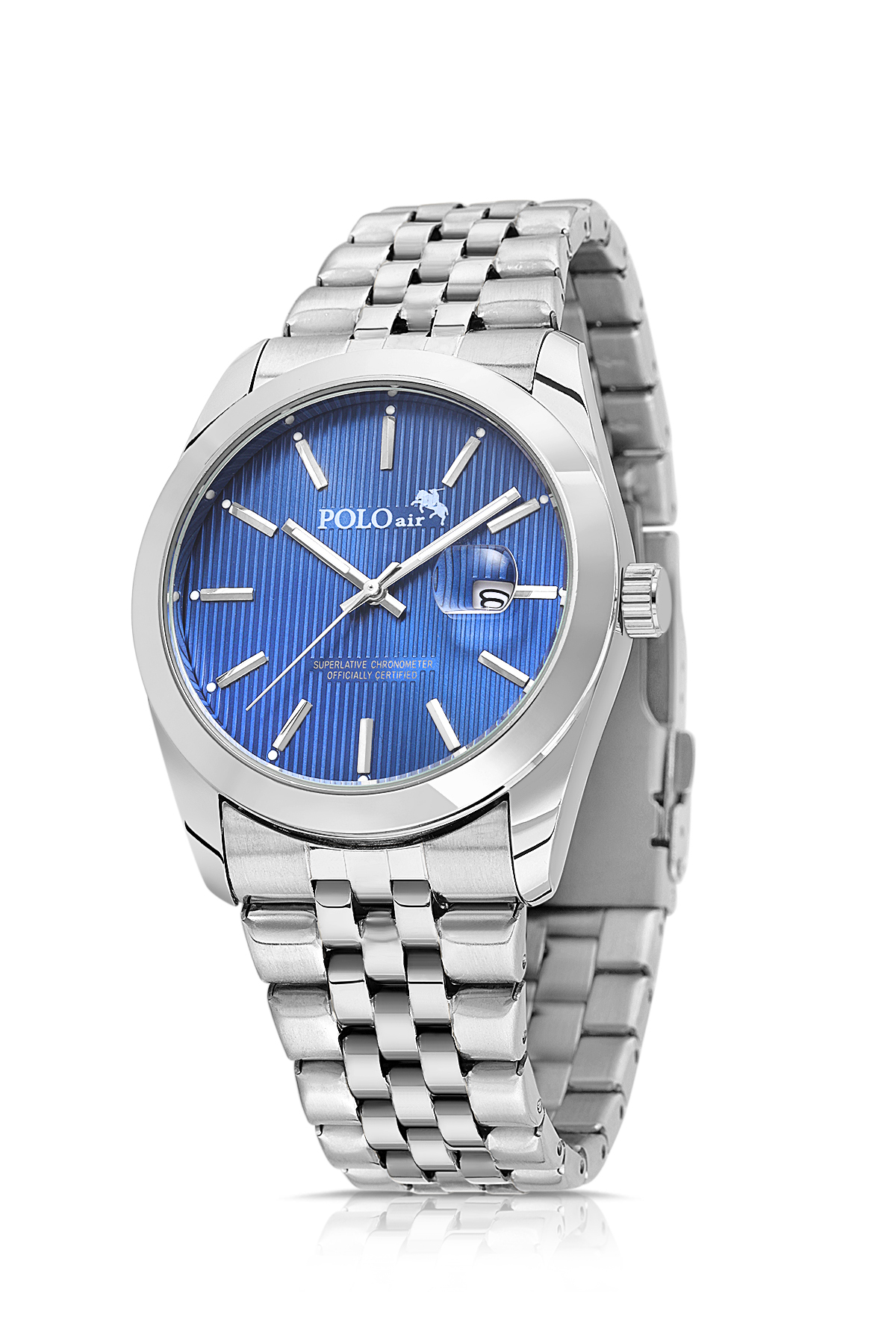 Mercek Takvimli Erkek Kol Saati Gümüş Lacivert Renk Pl-7074E2X Lacivert Pl-7074E2X