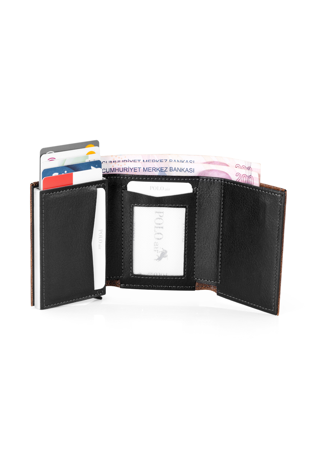 Mercek Takvimli Erkek Kol Saati Otomatik Mekanizmalı Cüzdan Kemer Taba Set Gümüş Gold Renk Pl-7057E4 Altın Pl-7057E4