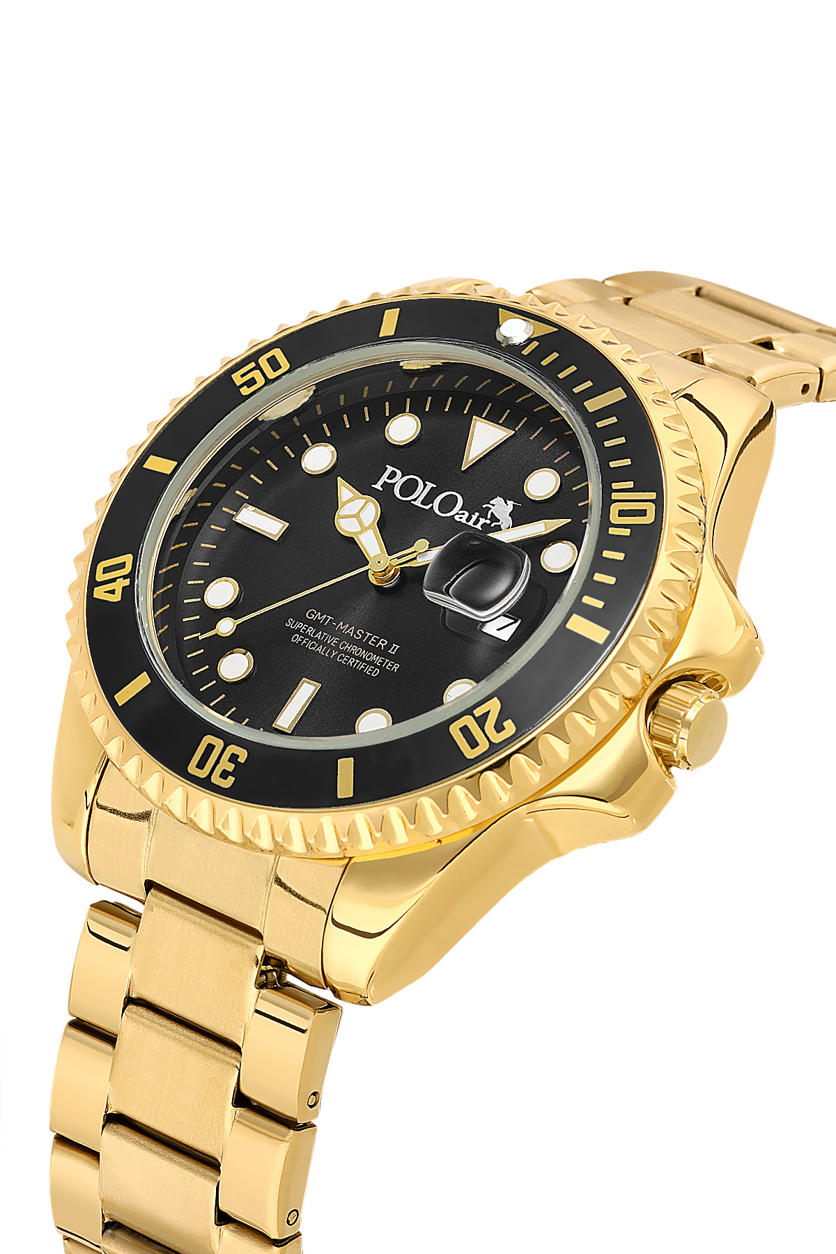 Mercek Takvimli Erkek Kol Saati Ve 55 Ml Parfüm Seti Gold Siyah Renk St-5013E7 Altın St-5013E7