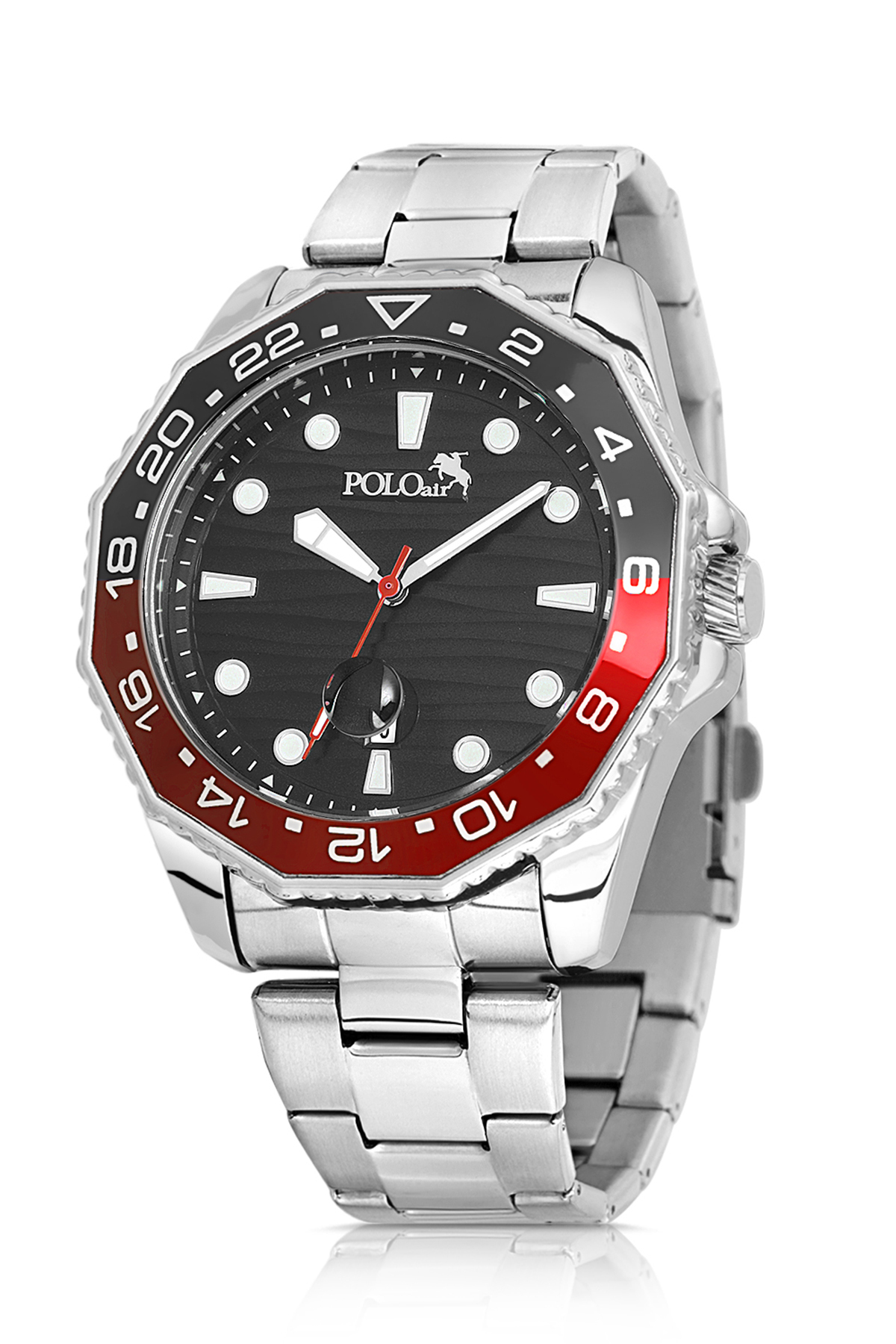 Mercek Takvimli Erkek Kol Saati Ve 55Ml Parfüm Hediyelik Kutusunda Gümüş Siyah Renk St-5012E1 Siyah St-5012E1