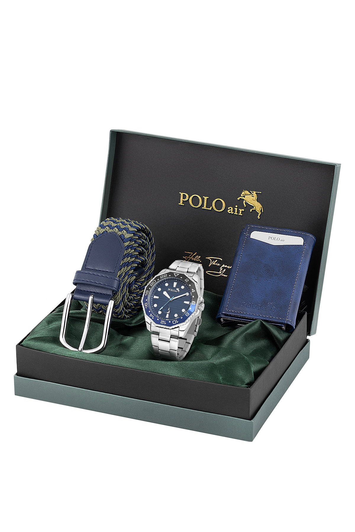 Mıknatıslı Otomatik Mekanizmalı Cüzdan Örgü Esnek Kemer Erkek Kol Saati Lacivert Renk Pl-7069E2 Lacivert Pl-7069E2