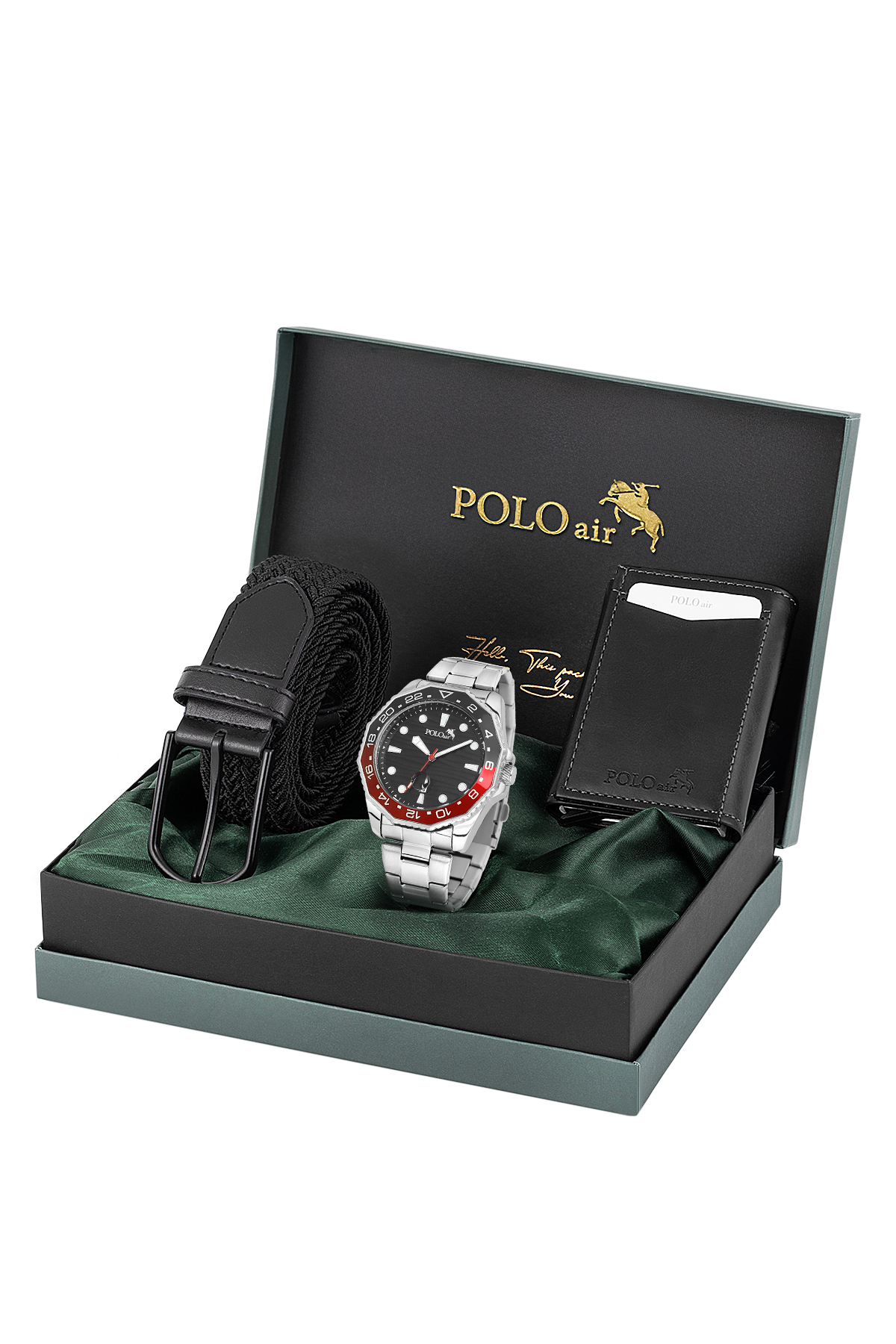 Mıknatıslı Otomatik Mekanizmalı Cüzdan Örgü Esnek Kemer Erkek Kol Saati Siyah Renk Pl-7069E1 Siyah Pl-7069E1