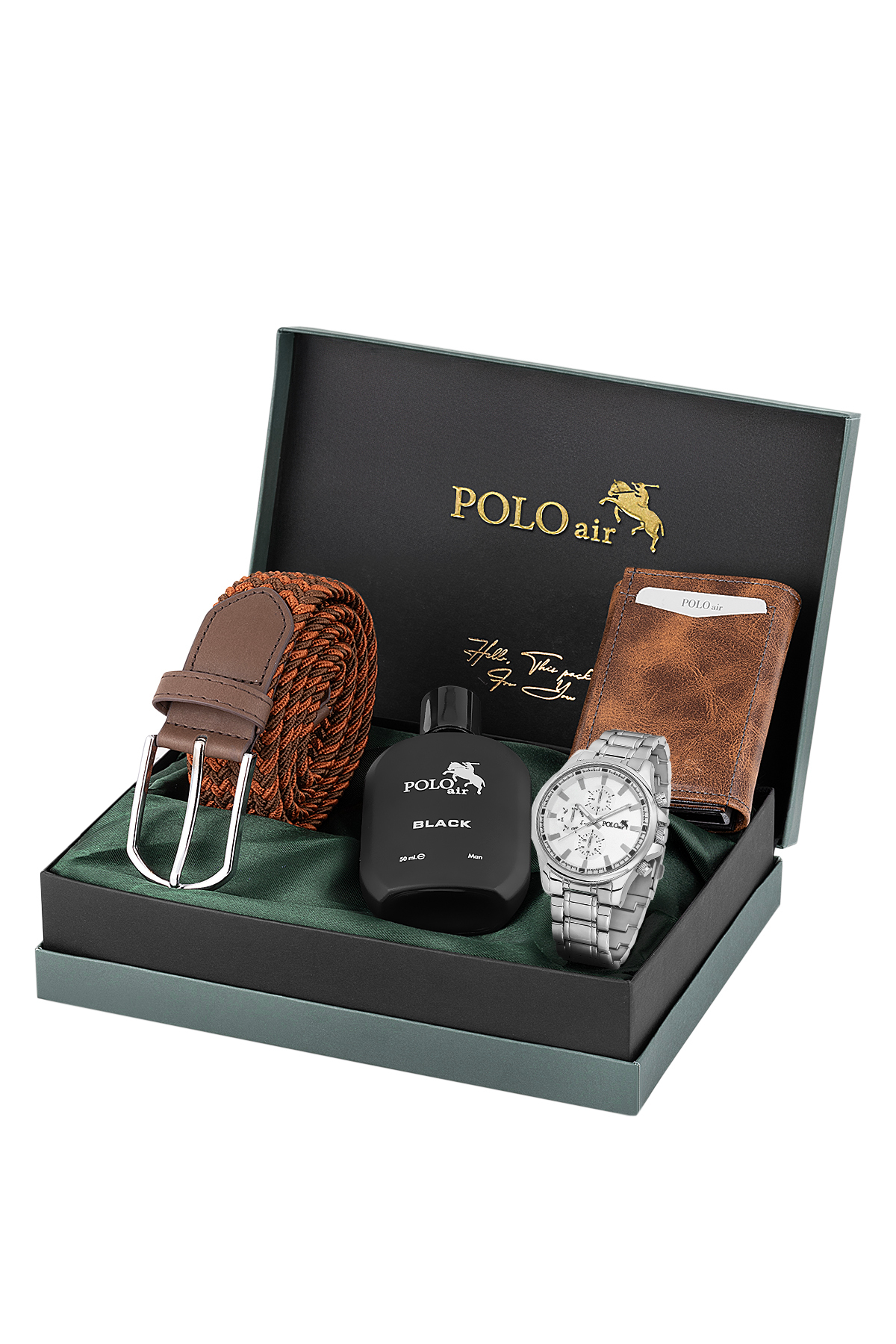 Otomatik Mekanizmalı Cüzdan Esnek Kemer Parfümlü Set Erkek Kol Saati Gümüş Renk Pl-7062E4 Gümüş Pl-7062E4