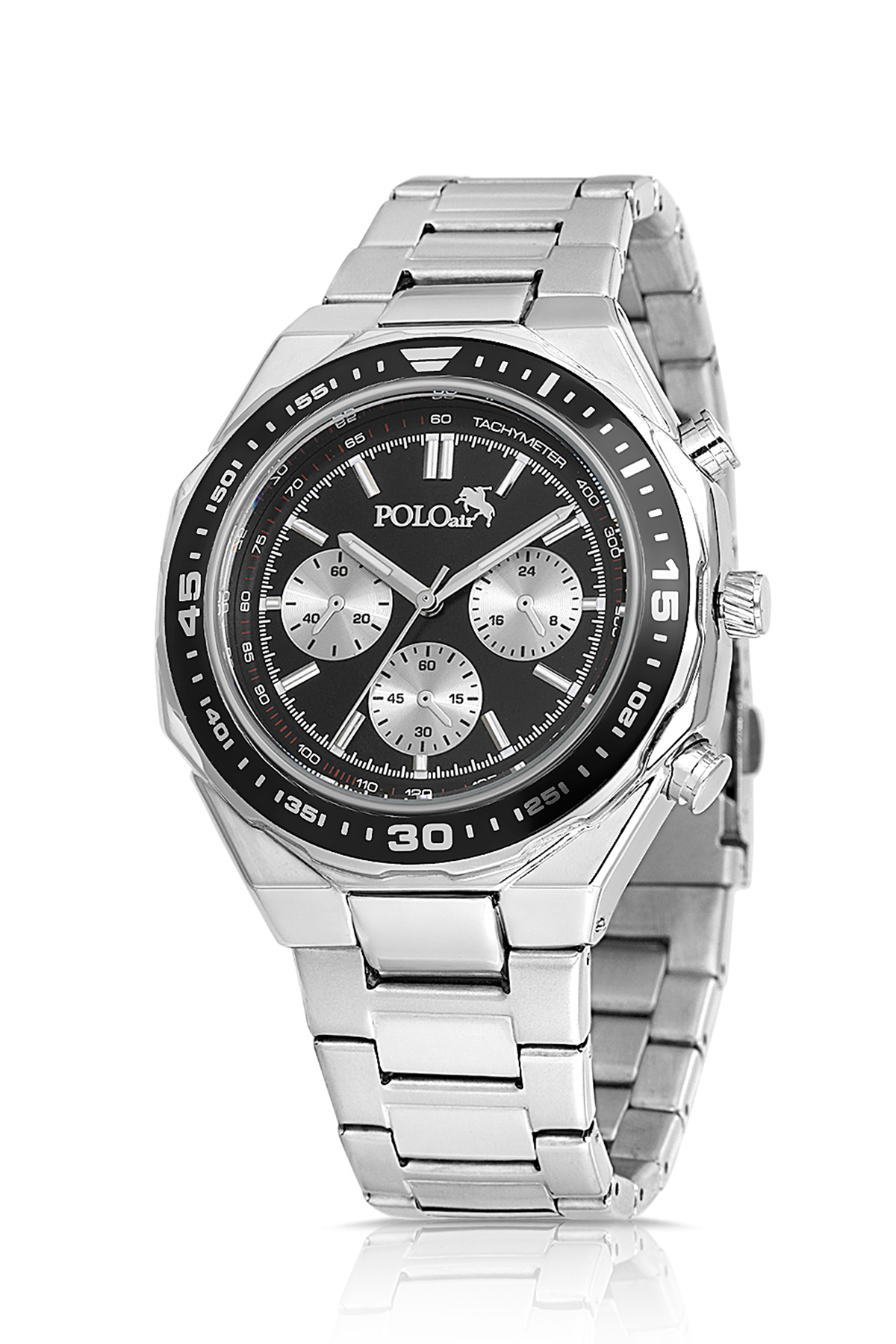 Otomatik Mekanizmalı Cüzdan Kemer Set Erkek Kol Saati Gümüş Siyah Renk Pl-7060E1 Siyah Pl-7060E1