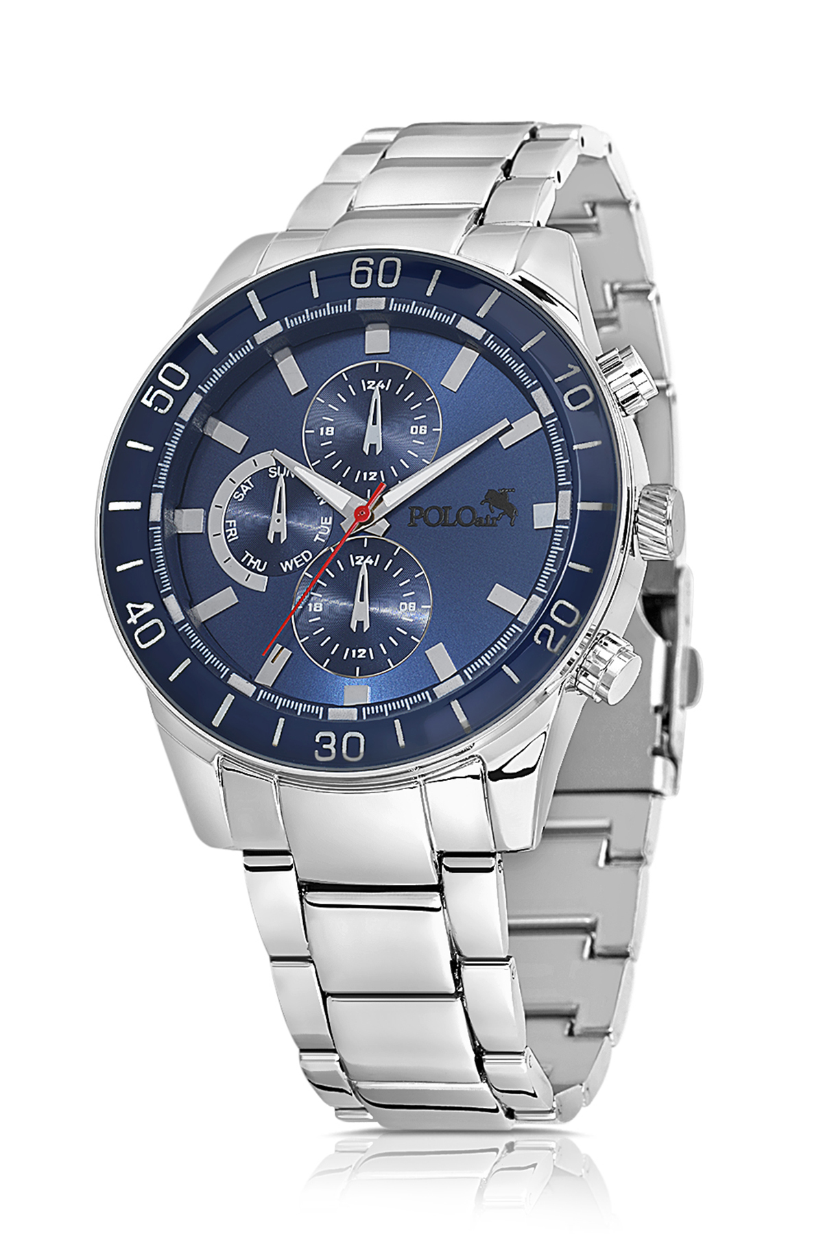 Spor Erkek Kol Saati Ve Parfüm Hediyelik Kutusunda Set Gümüş Lacivert Renk St-5004E2 Lacivert St-5004E2