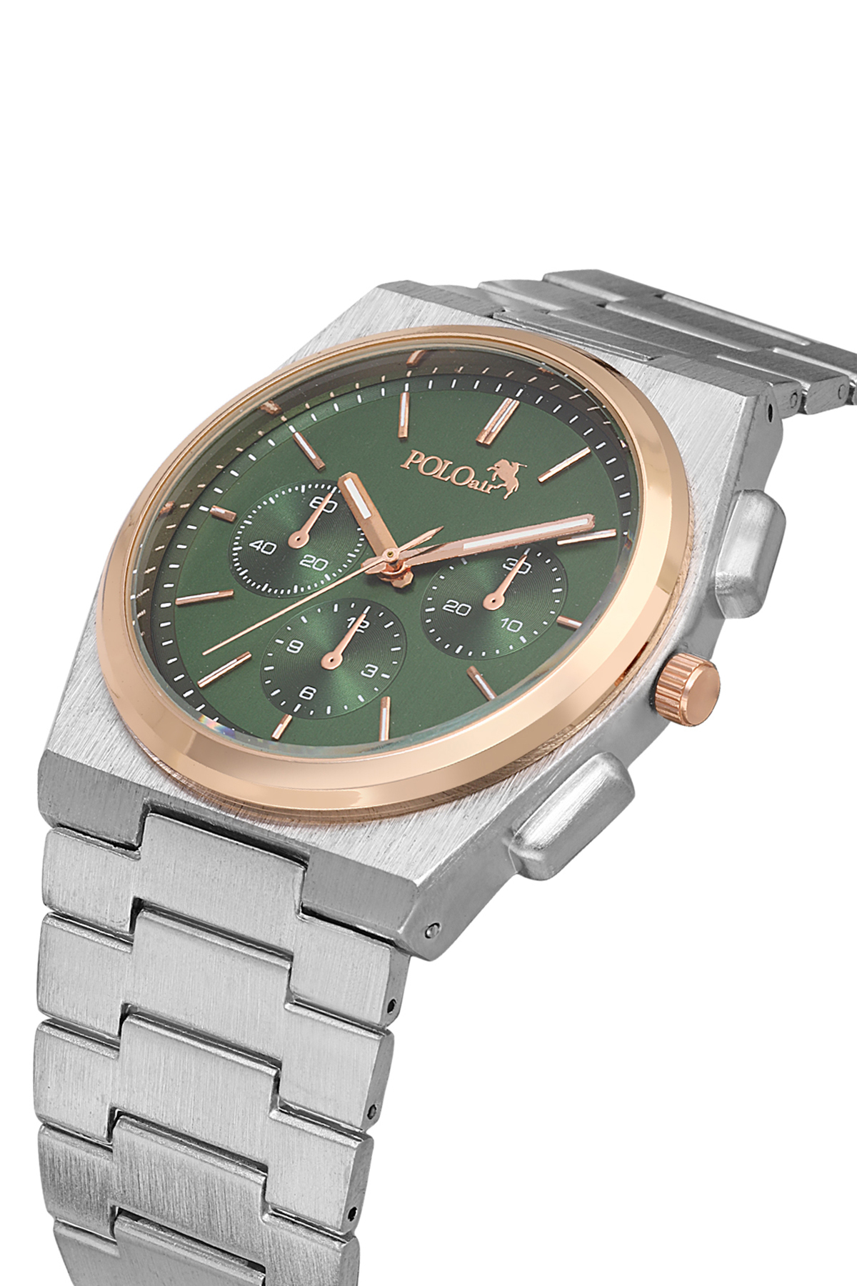Spor Erkek Kol Saati Ve Parfüm Hediyelik Kutusunda Set Gümüş Yeşil Bakır Renk St-5002E5 Yeşil St-5002E5