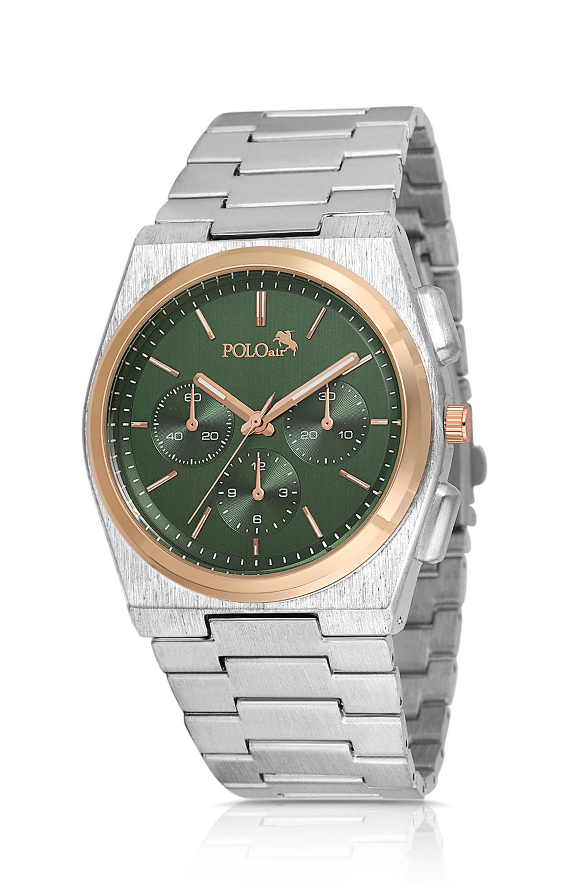 Spor Erkek Kol Saati Ve Parfüm Hediyelik Kutusunda Set Gümüş Yeşil Bakır Renk St-5002E5 Yeşil St-5002E5
